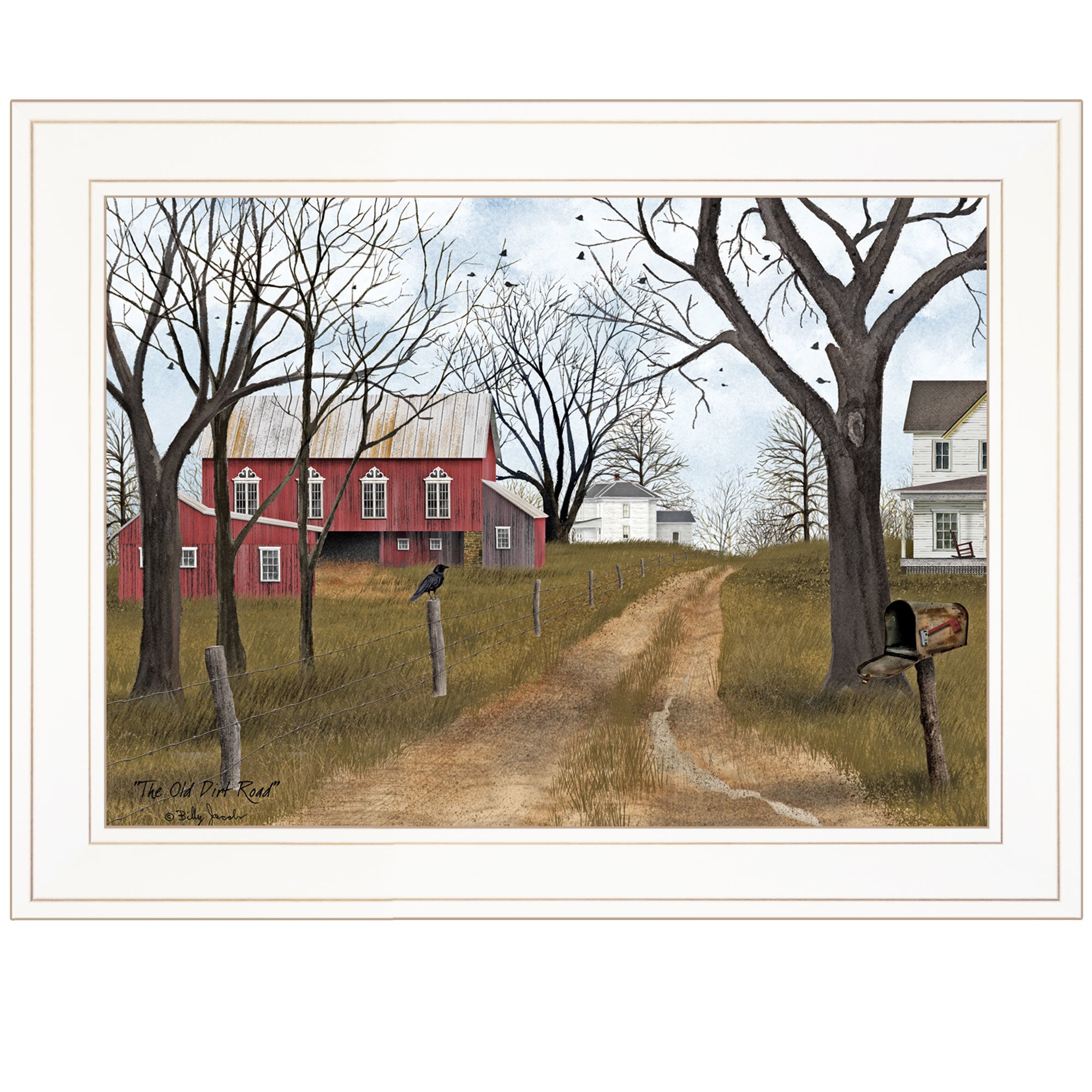 "The Old Dirt Road" By Billy Jacobs, Ready to Hang Framed Print, White Frame