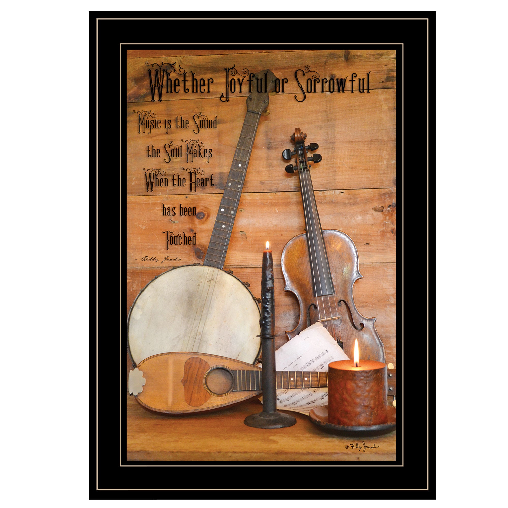 "Music" By Billy Jacobs, Ready to Hang, Ready to Hang Framed Print, Black Frame