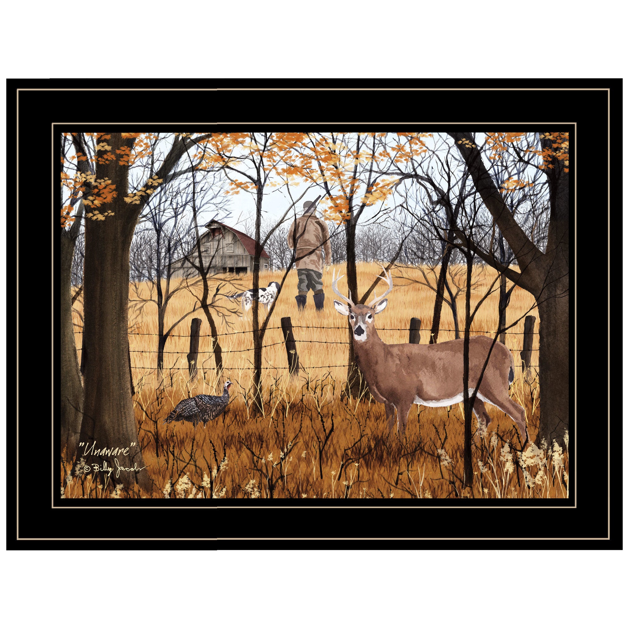 "Unaware" By Billy Jacobs, Ready to Hang Framed Print, Black Frame