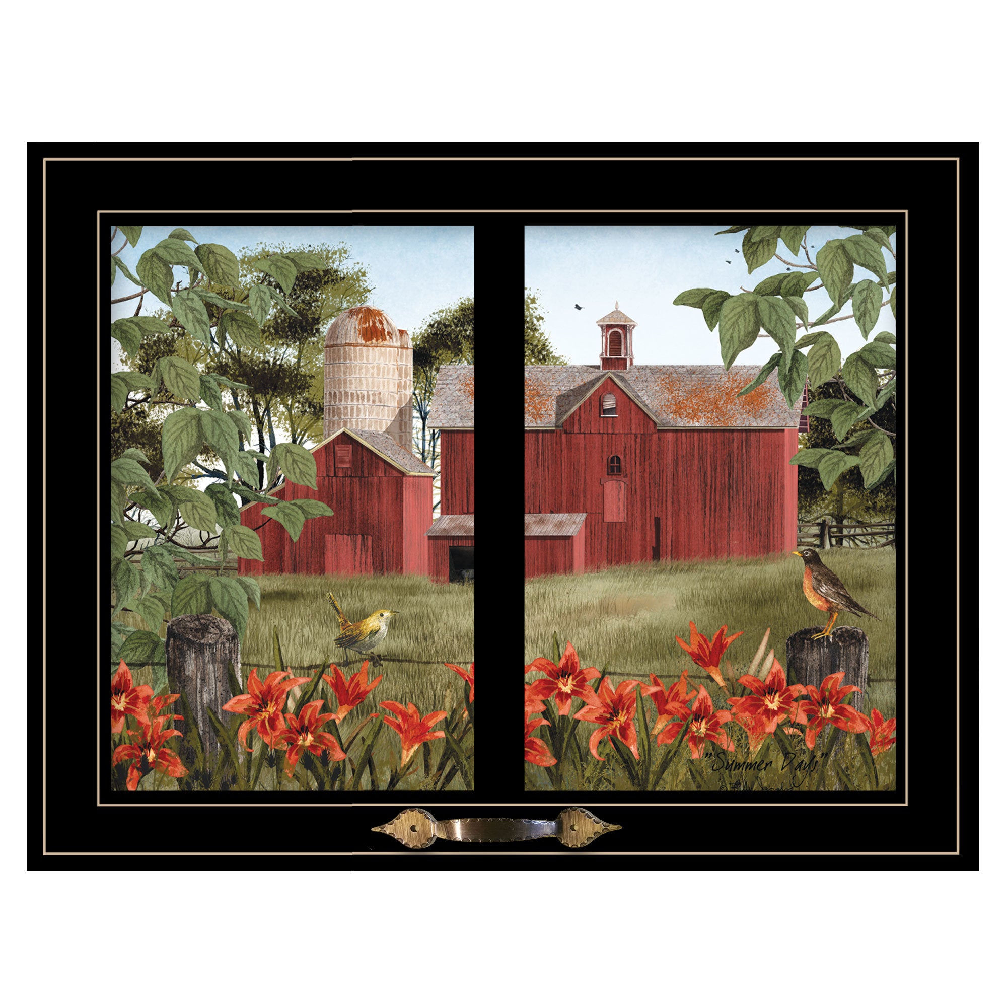 "Summer Days" by Billy Jacobs, Ready to Hang Framed Print, Black Window-Style Frame