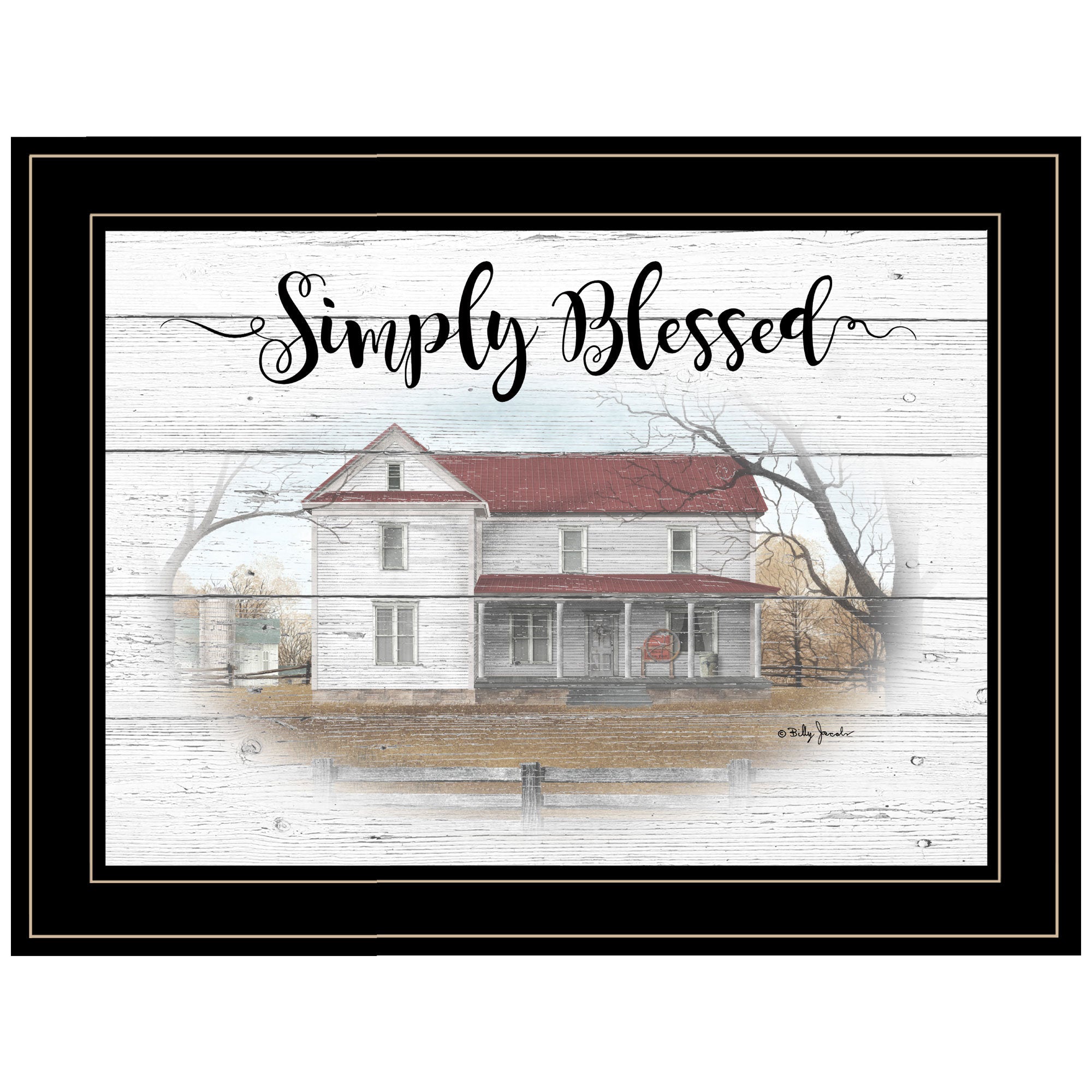 "SIMPLY BLESSED" By Billy Jacobs, Ready to Hang Framed Print, Black Frame