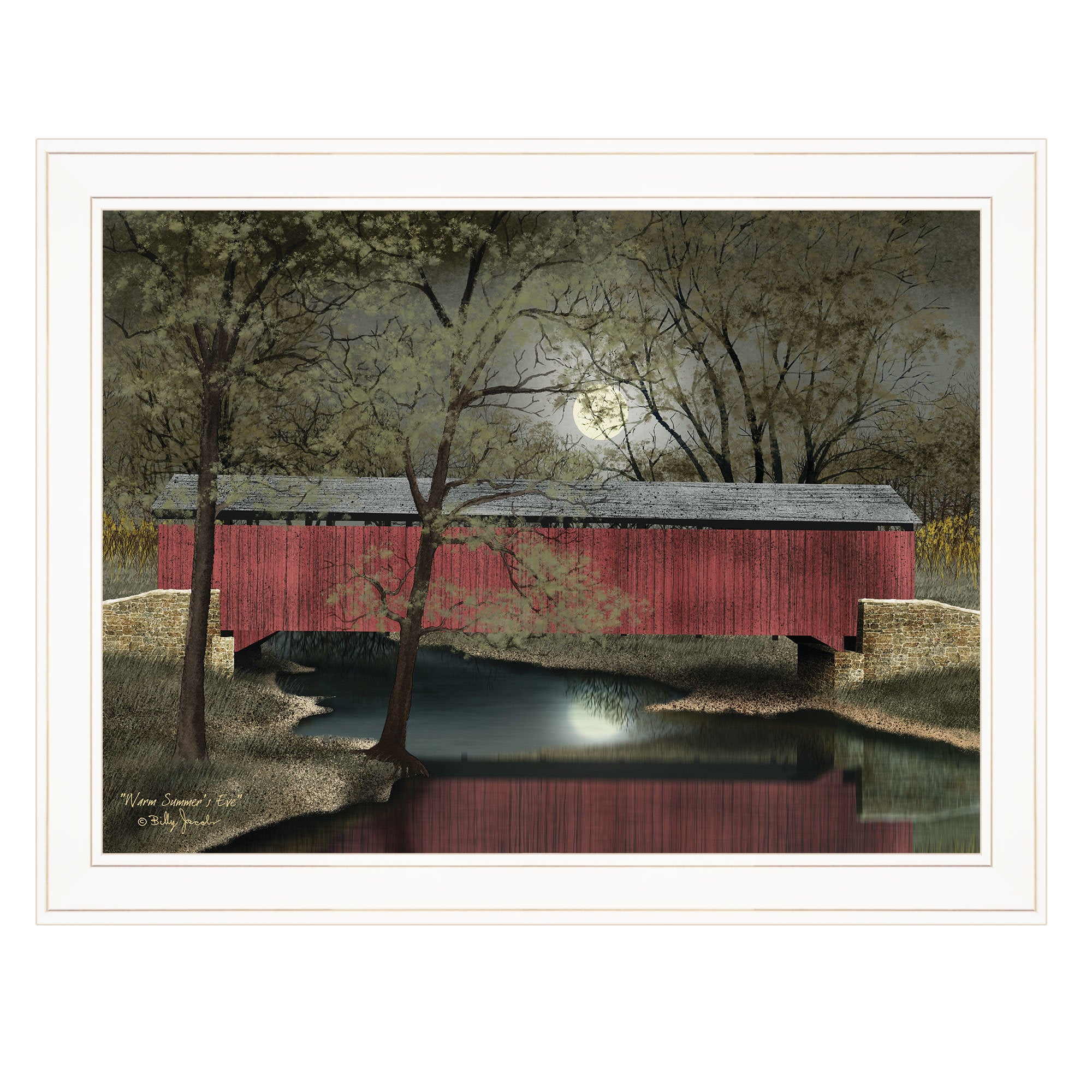 "Warm Summer's Eve" by Billy Jacobs, Ready to Hang Framed Print, White Frame