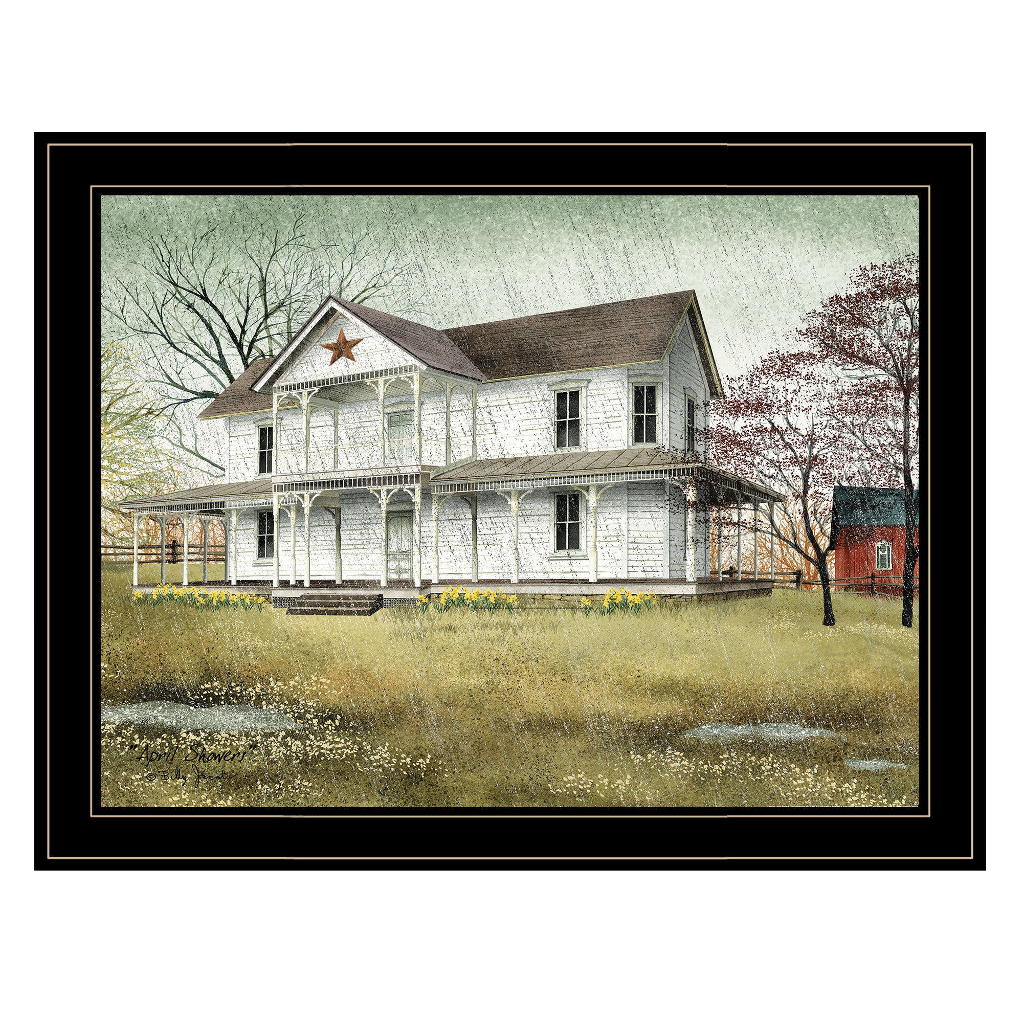 "April Showers" by Billy Jacobs, Ready to Hang Framed Print, Black Frame