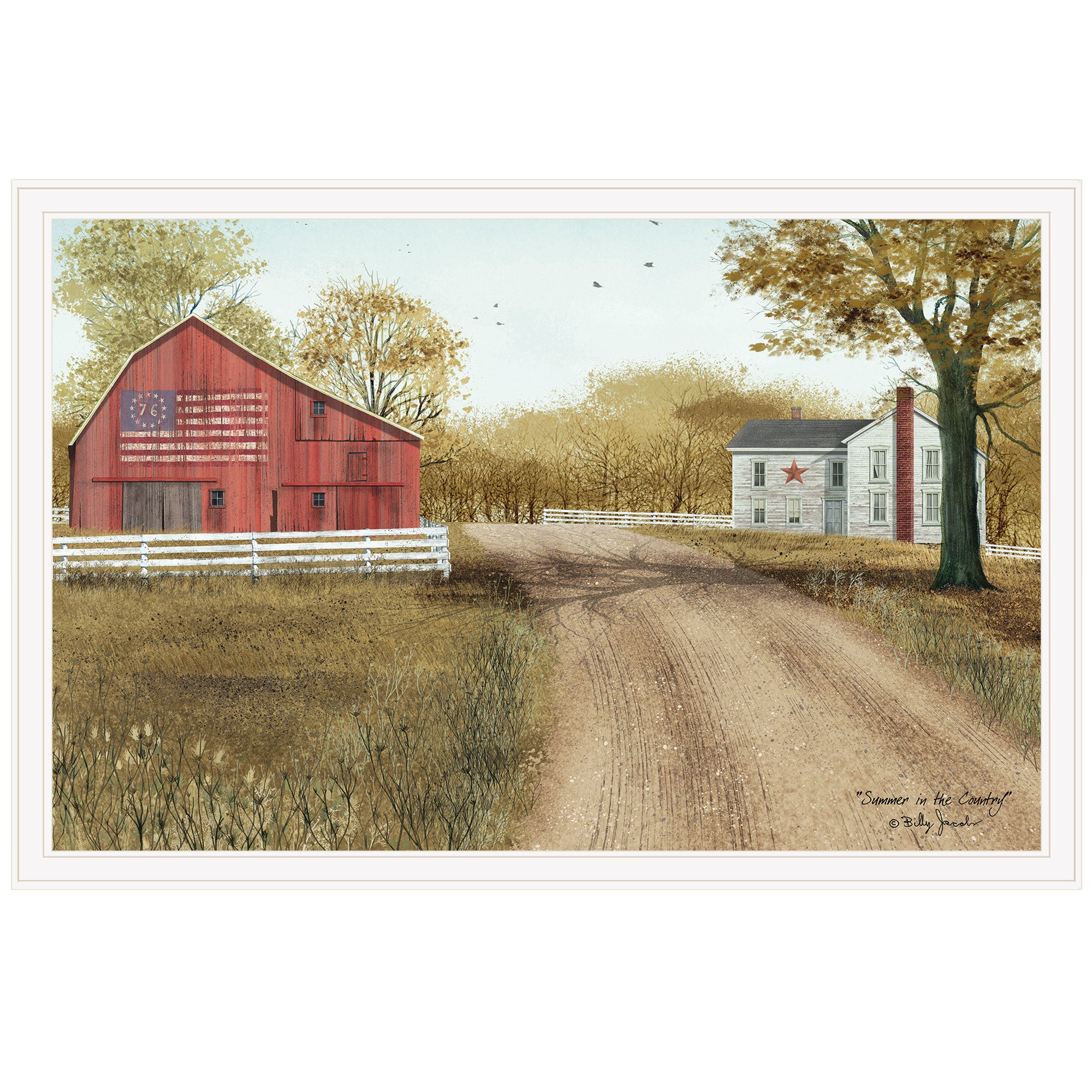 "Summer in the Country" by Billy Jacobs, Ready to Hang Framed Print, White Frame