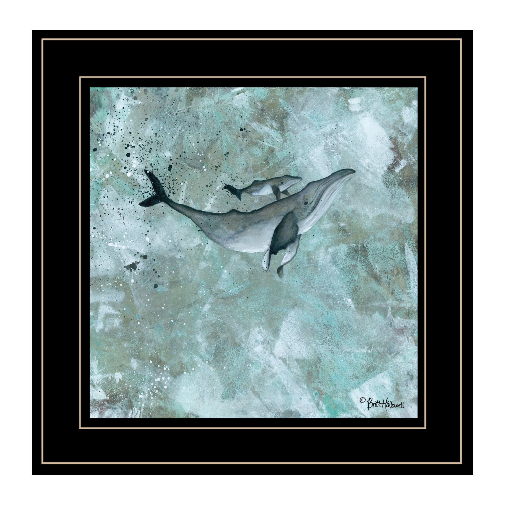 "Simplicity Humpback" by Britt Hallowell, Ready to Hang Framed Print, Black Frame
