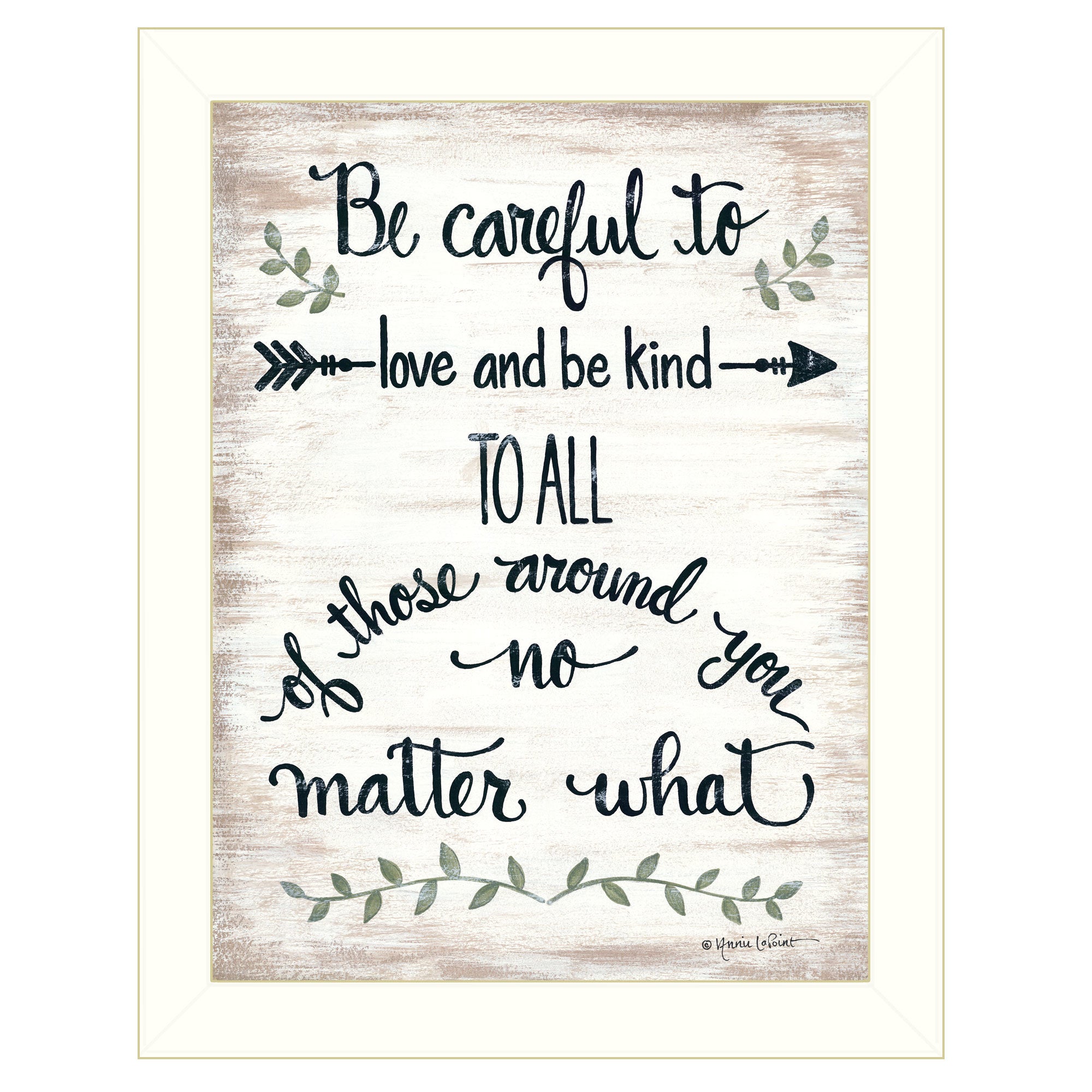 "Be Careful" by Annie LaPoint, Ready to Hang Framed Print, White Frame