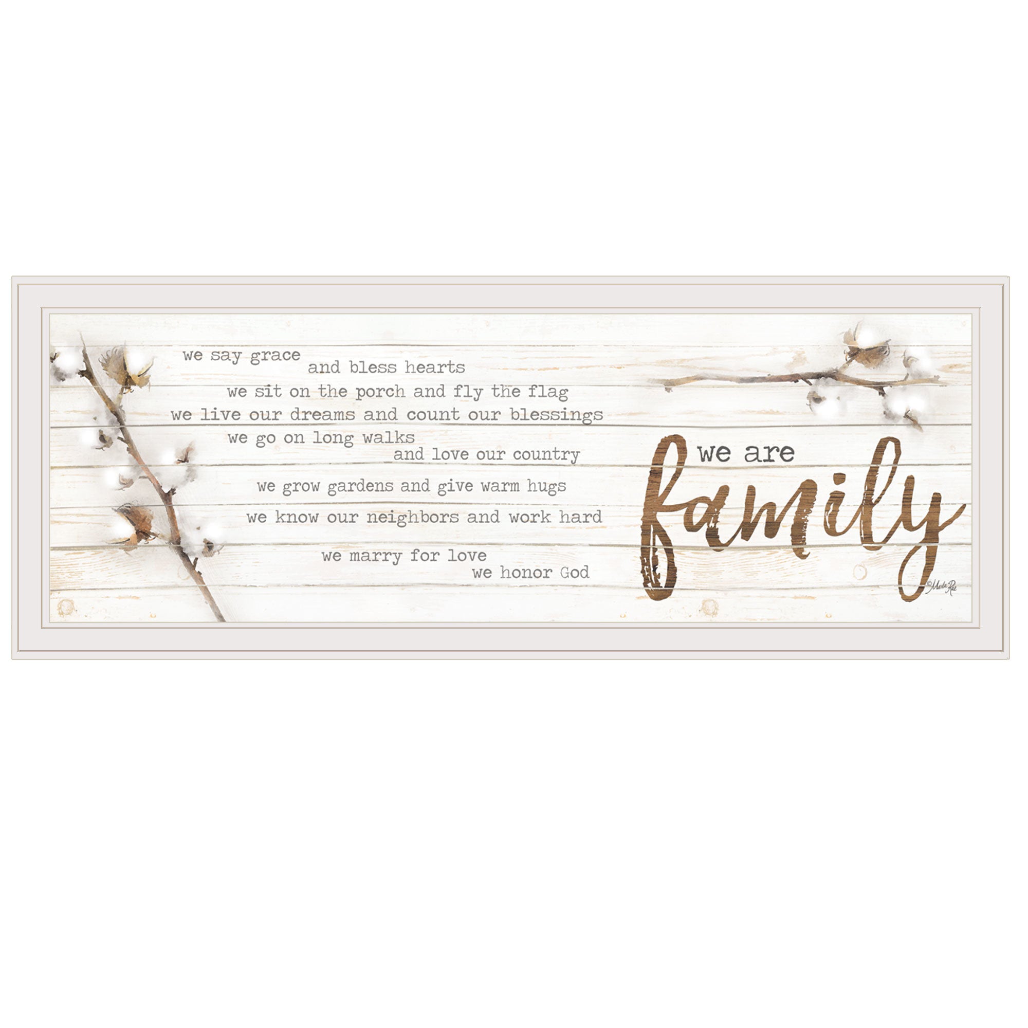 "We are Family" by Marla Rae, Ready to Hang Framed print, White Frame