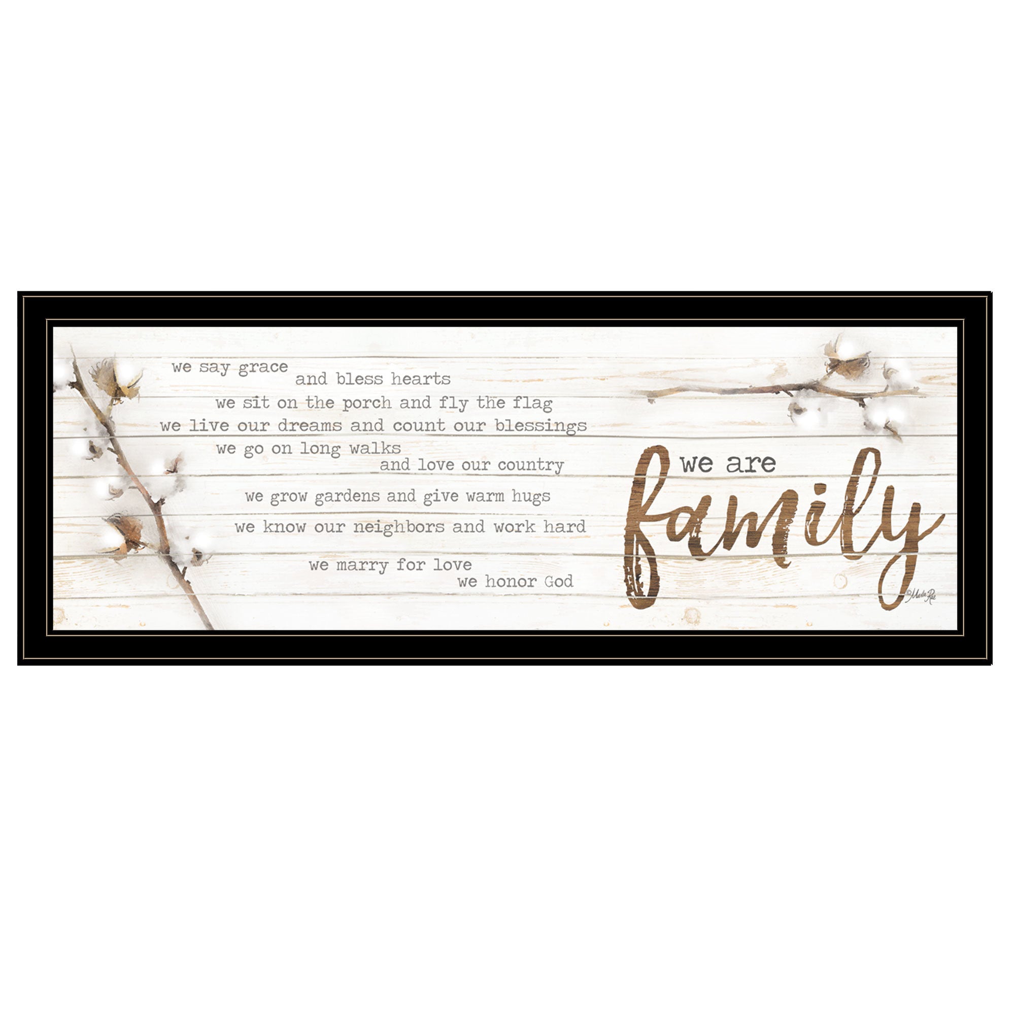 "We are Family" by Marla Rae, Ready to Hang Framed Print, Black Frame