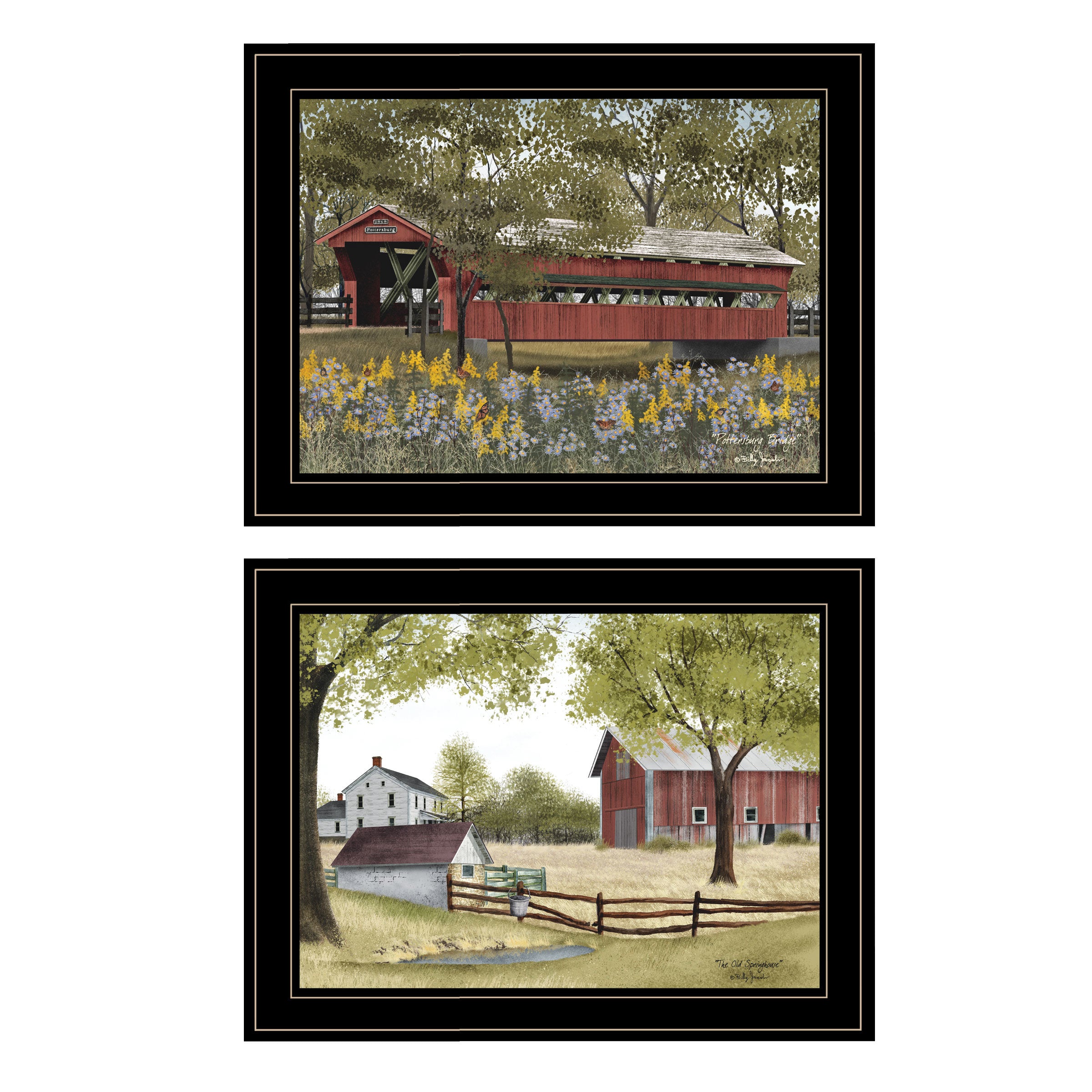 "The Spring House" 2-Piece Vignette by Billy Jacob, Black Frame