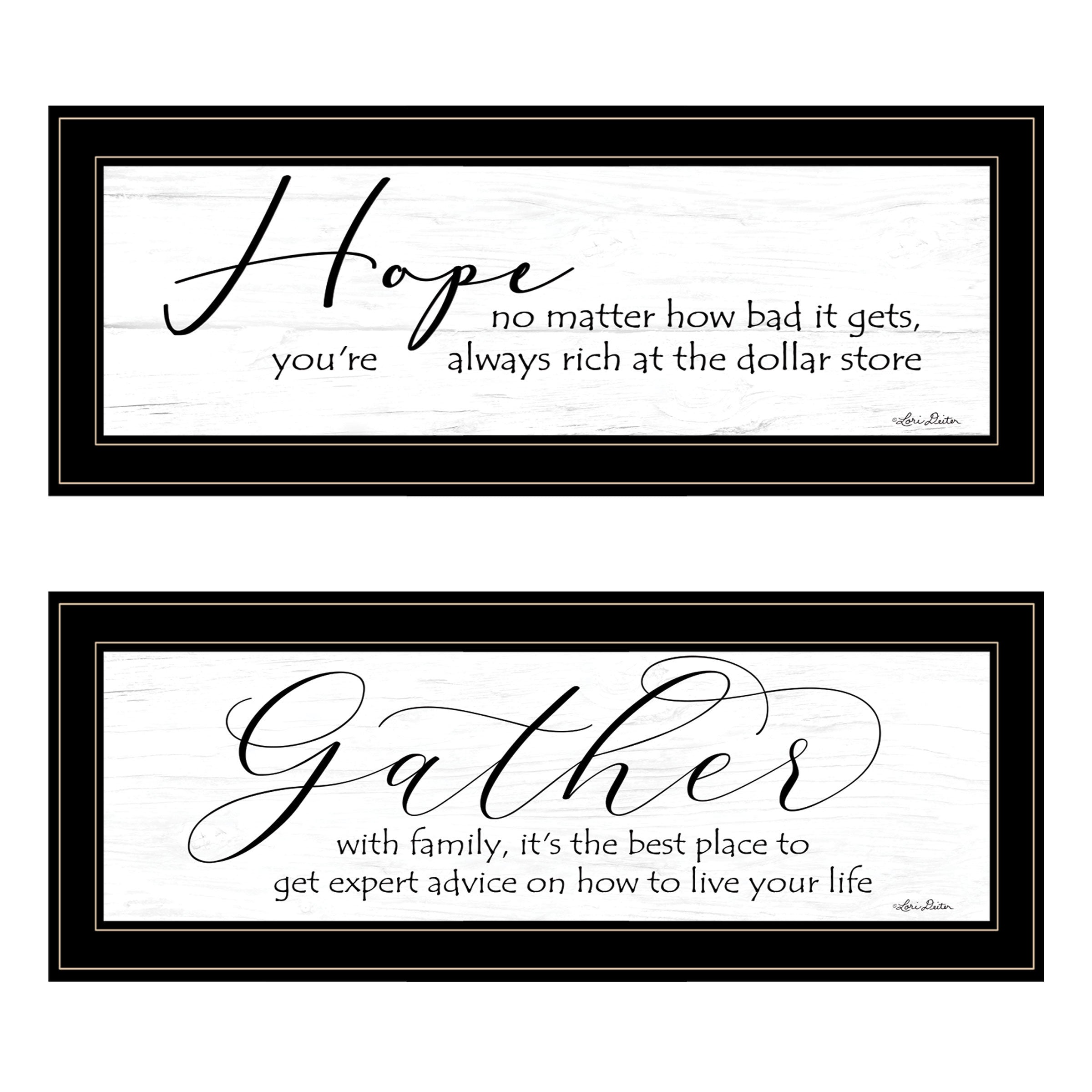 "Gather Together" 2-Piece Vignette by Lori Deiter, Black Frame