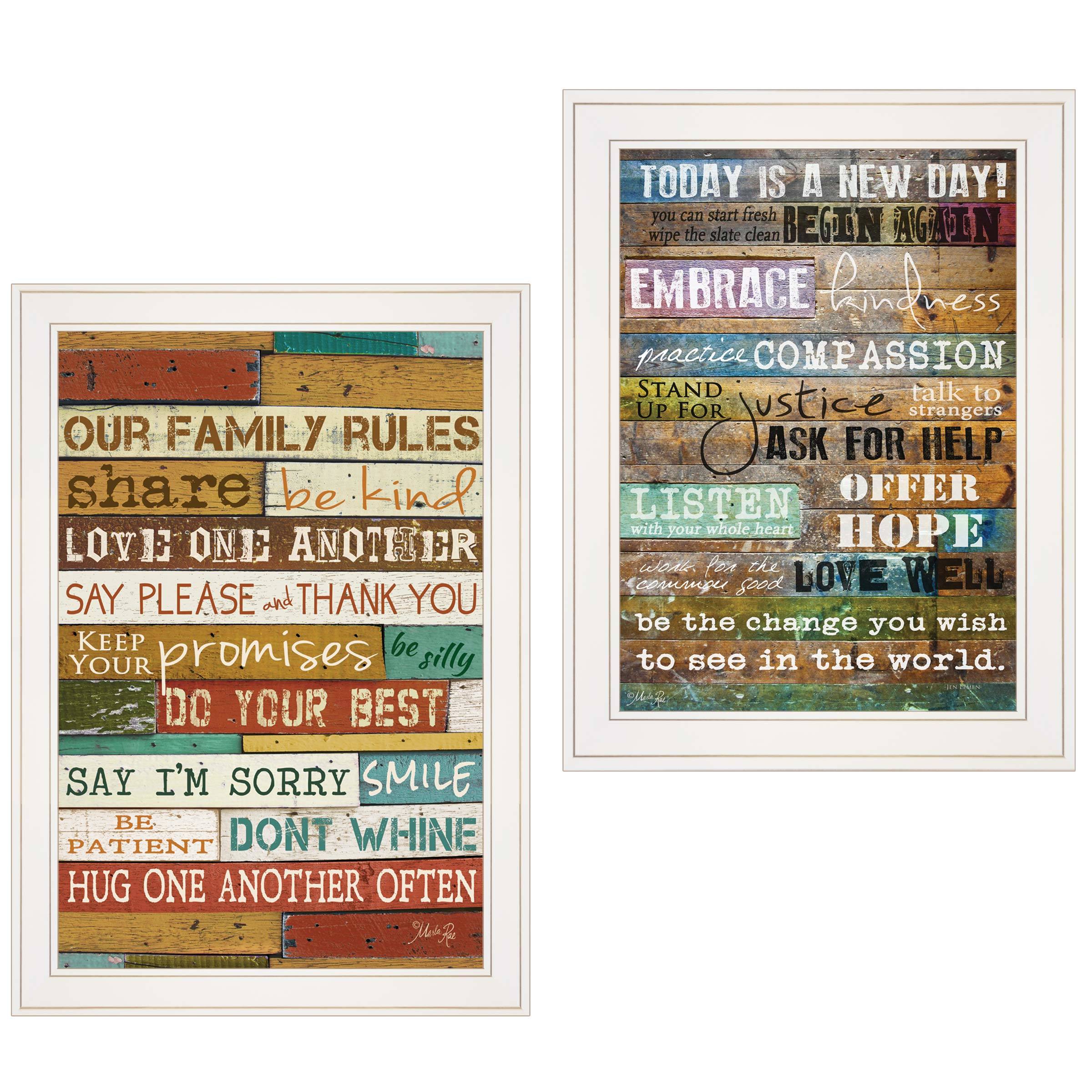 "Today Is" 2-Piece Vignette by Marla Rae, White Frame