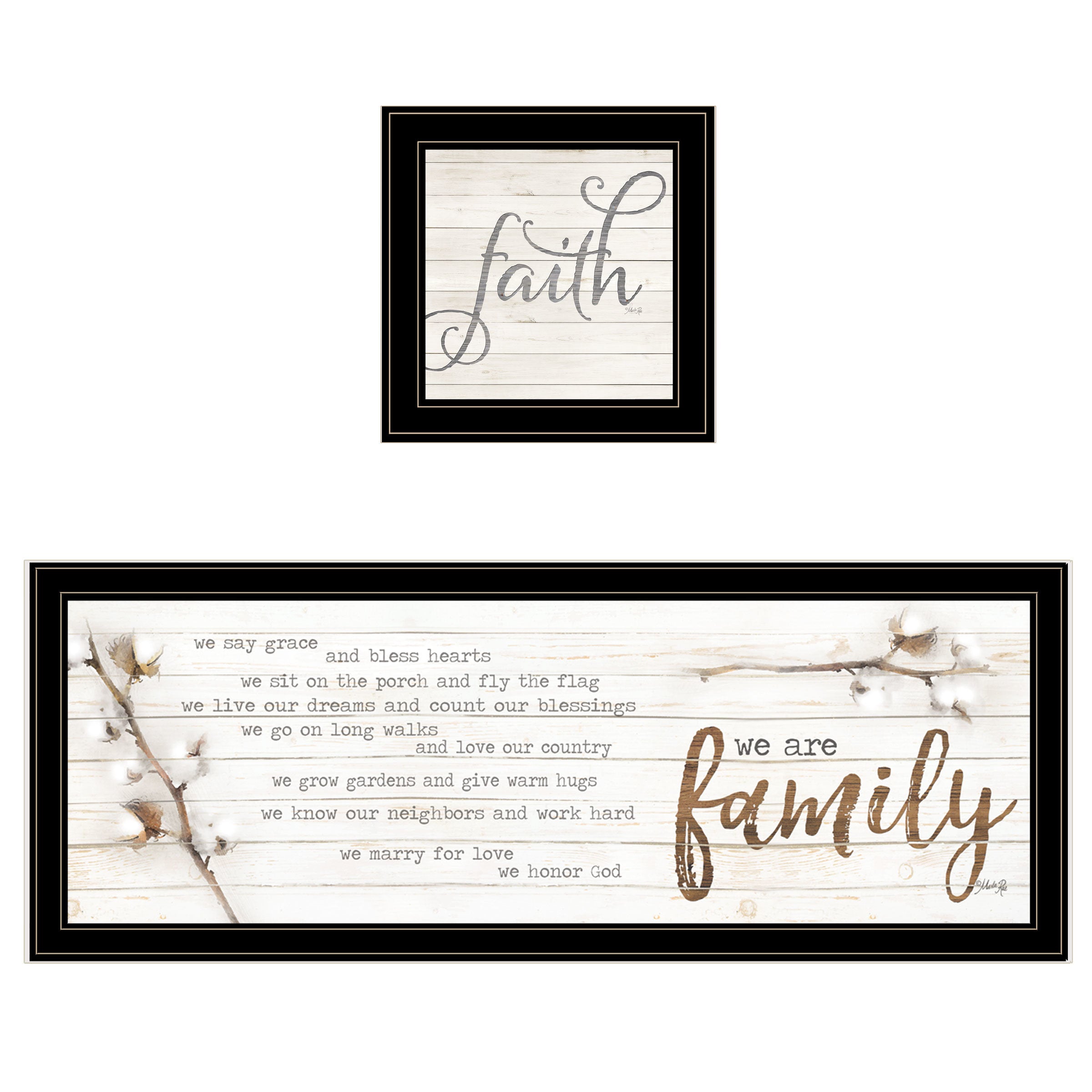 "We are Family" 2-Piece Vignette by Marla Rae, Black Frame