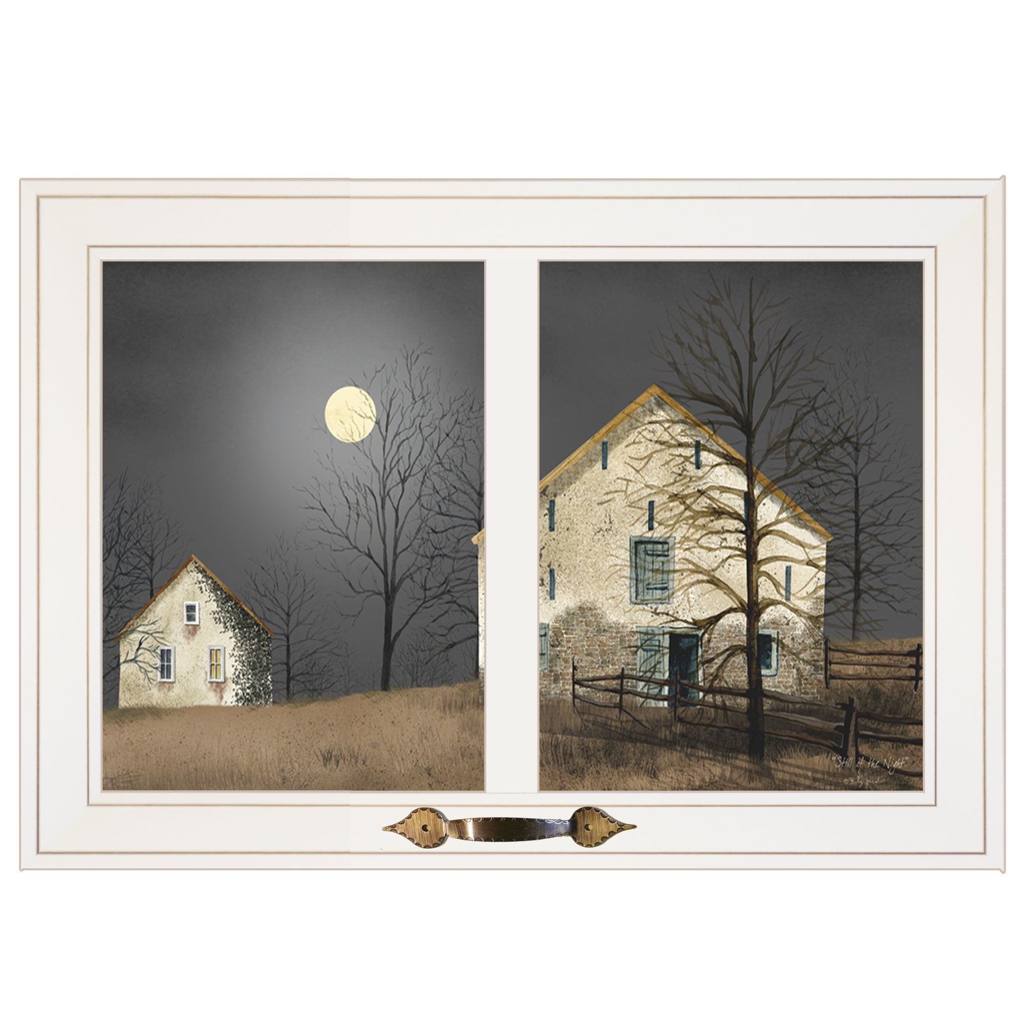 "Still of the Night" by Billy Jacobs, Ready to Hang Framed Print, White Window-Style Frame