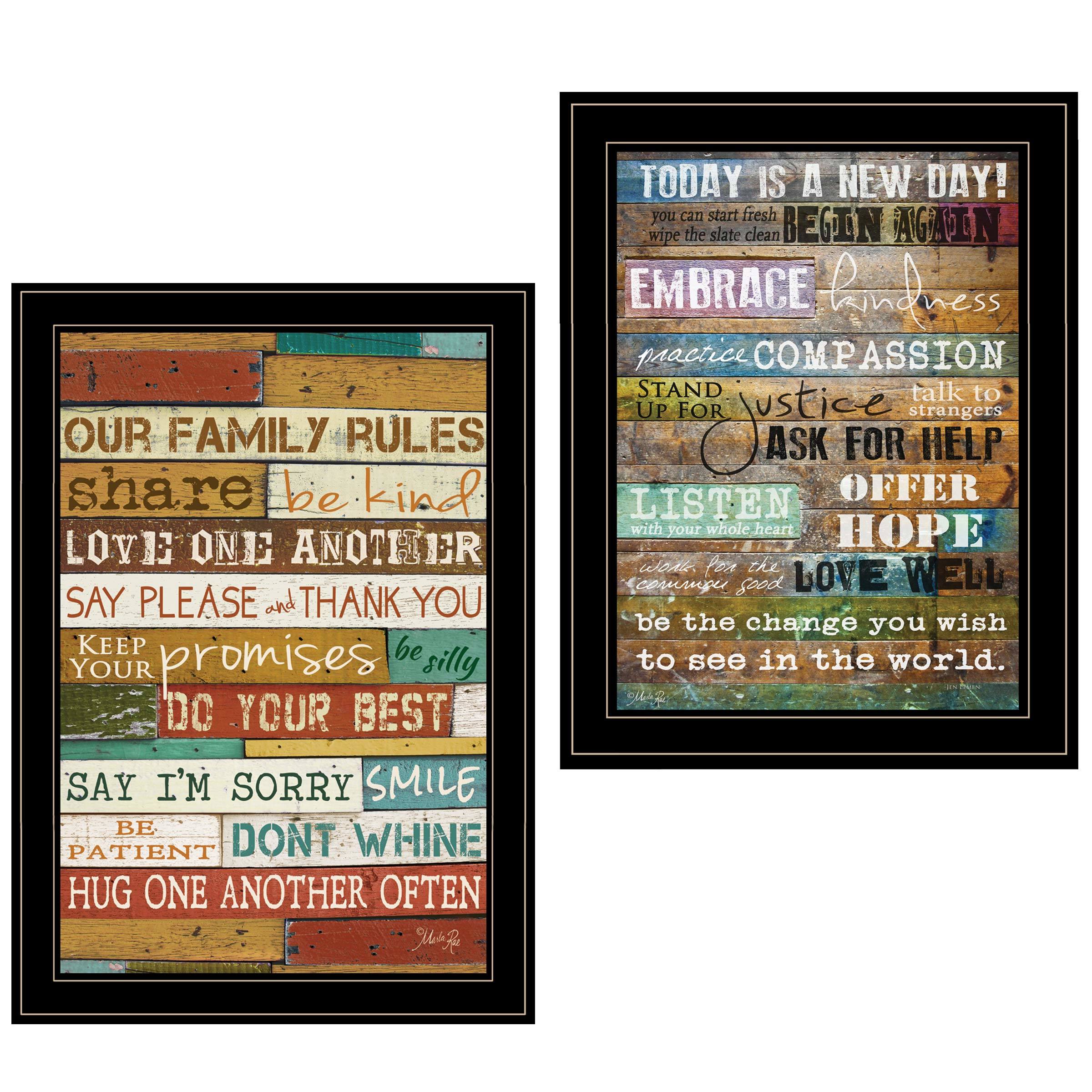 "Today Is" 2-Piece Vignette by Marla Rae, Black Frame
