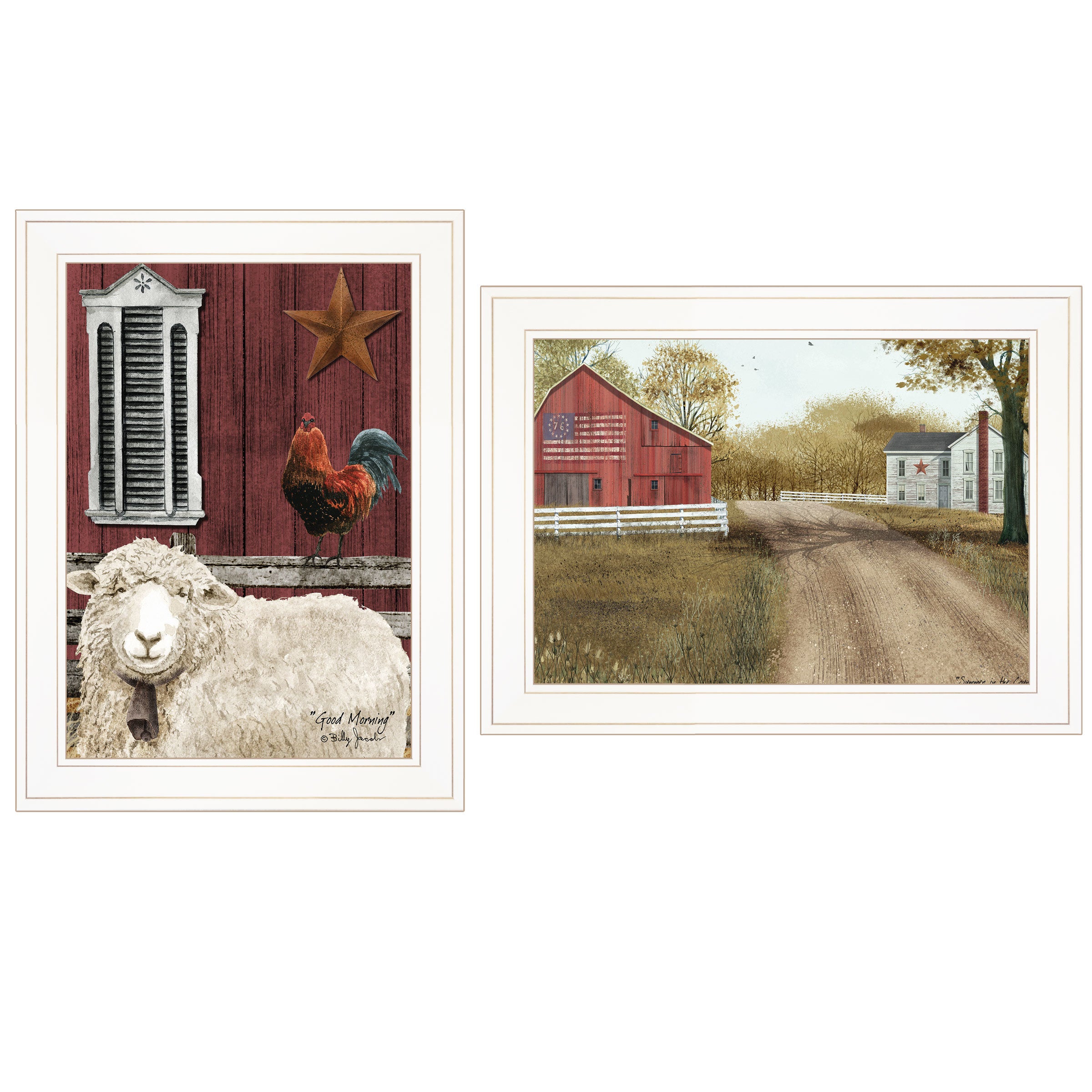 "Good Morning" 2-Piece Vignette by Billy Jacobs, White Frame