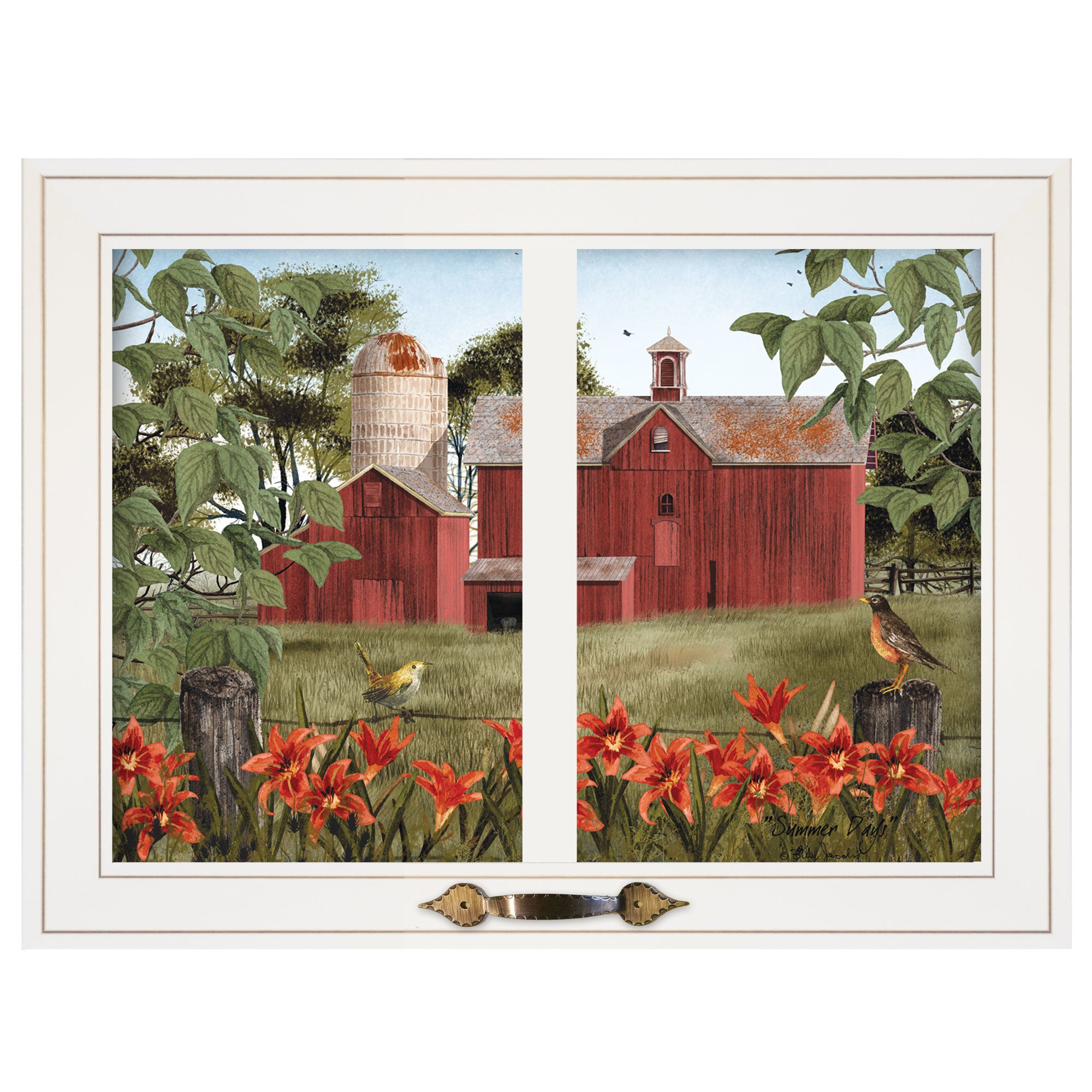 "Summer Days" by Billy Jacobs, Ready to Hang Framed Print, White Window-Style Frame