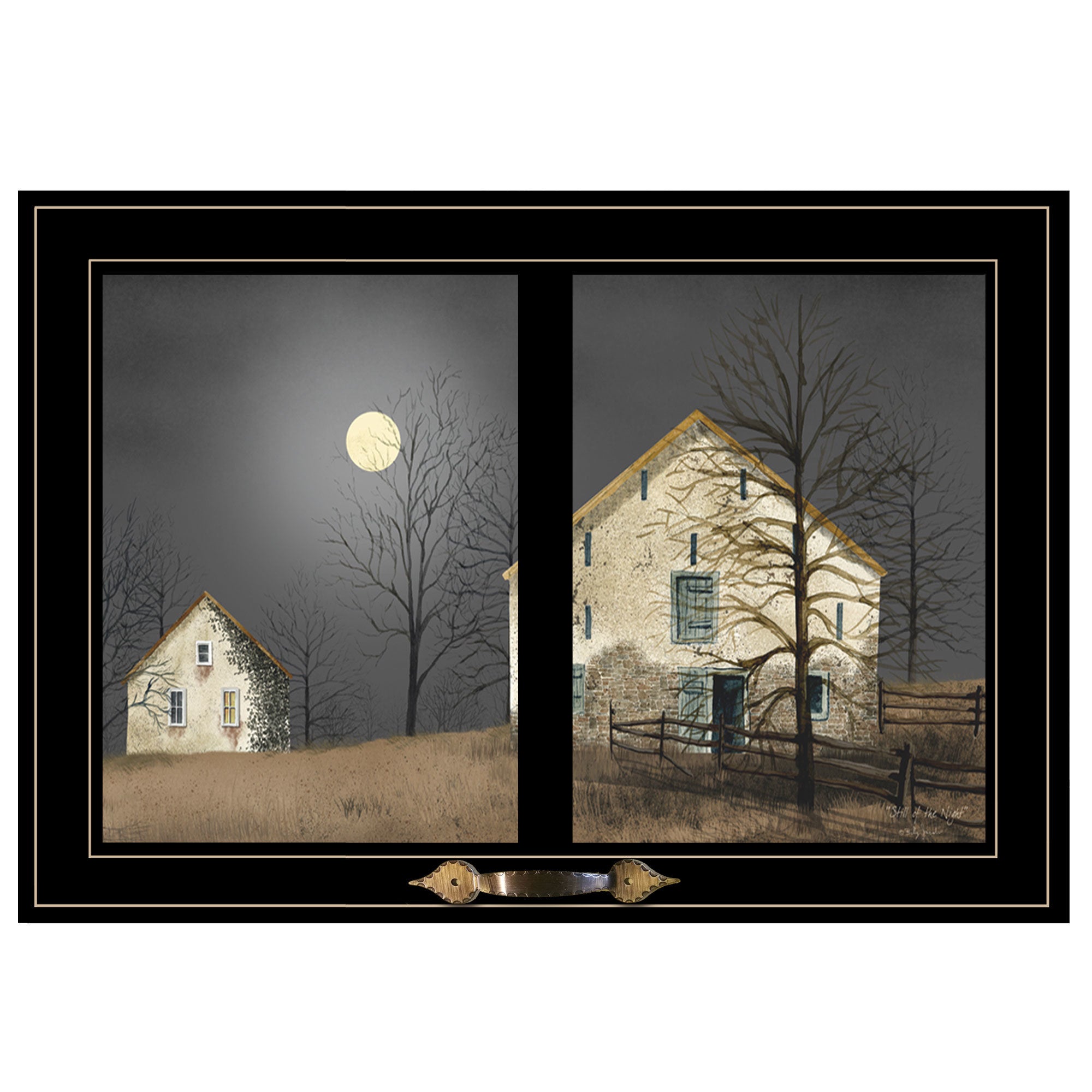 "Still of the Night" by Billy Jacobs, Ready to Hang Framed Print, Black Window-Style Frame