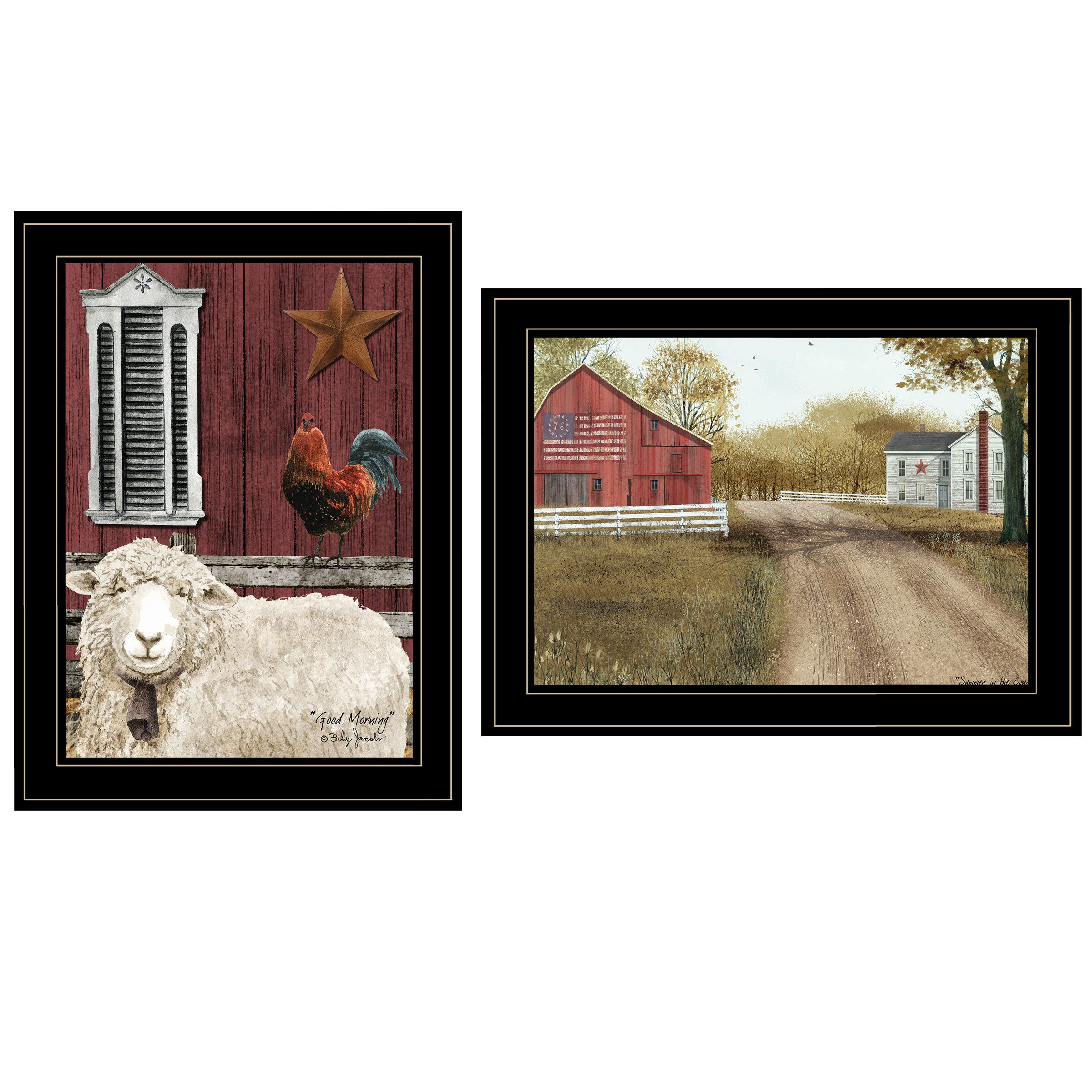 "Good Morning" 2-Piece Vignette by Billy Jacobs, Black Frame
