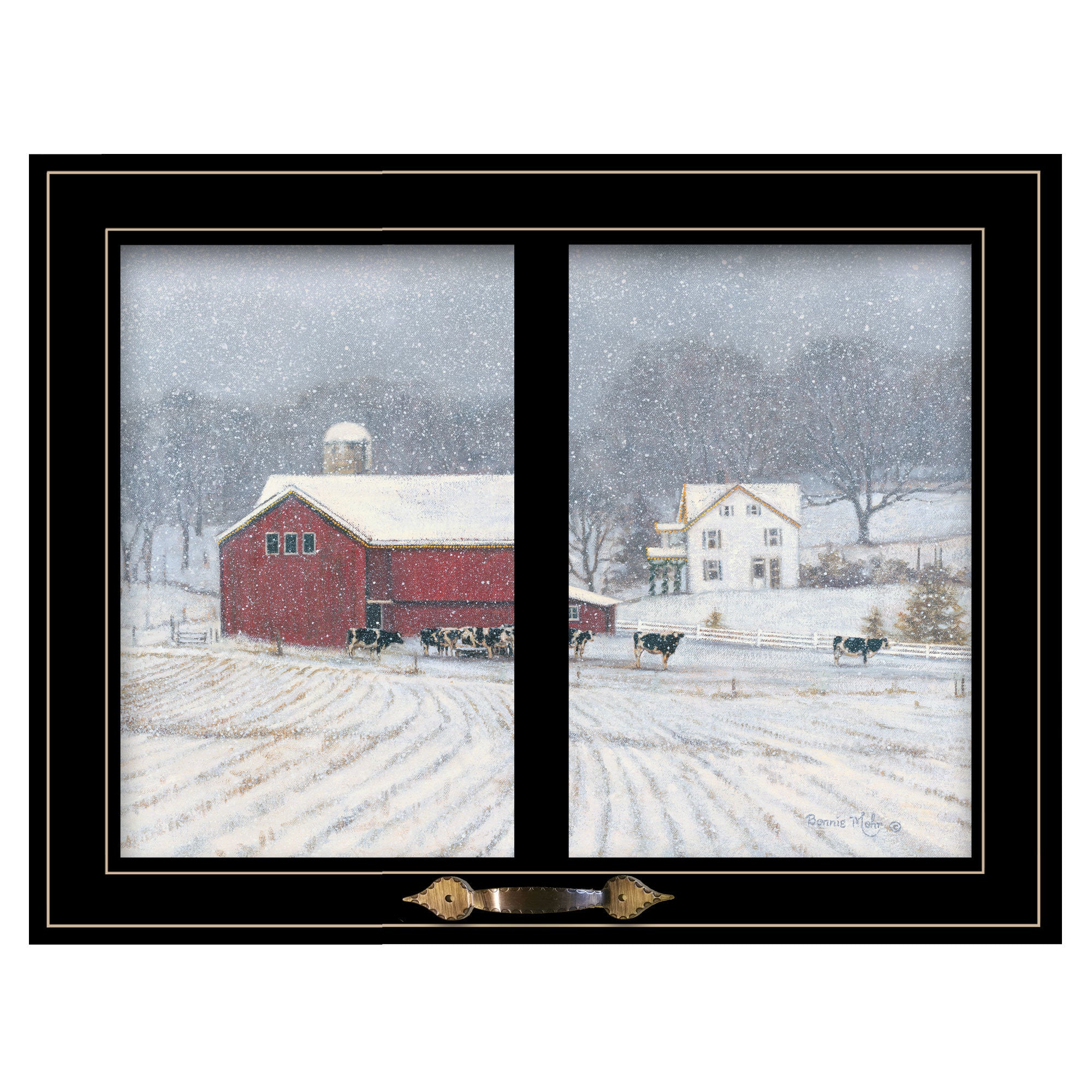 "The Home Place" by Bonnie Mohr, Ready to Hang Framed Print, Black Window-Style Frame