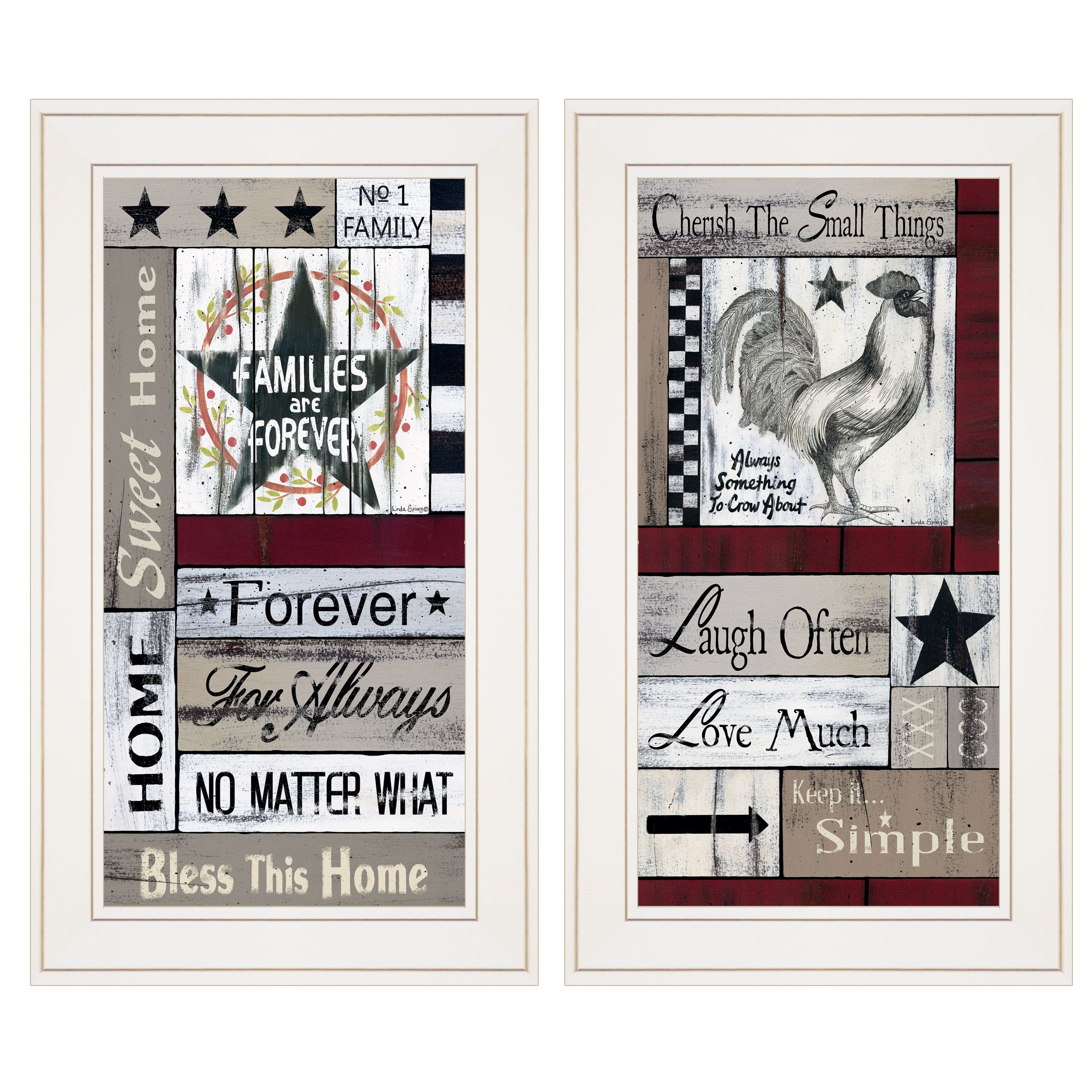 "Family Wisdom" 2-Piece Vignette by Linda Spivey, White Frame