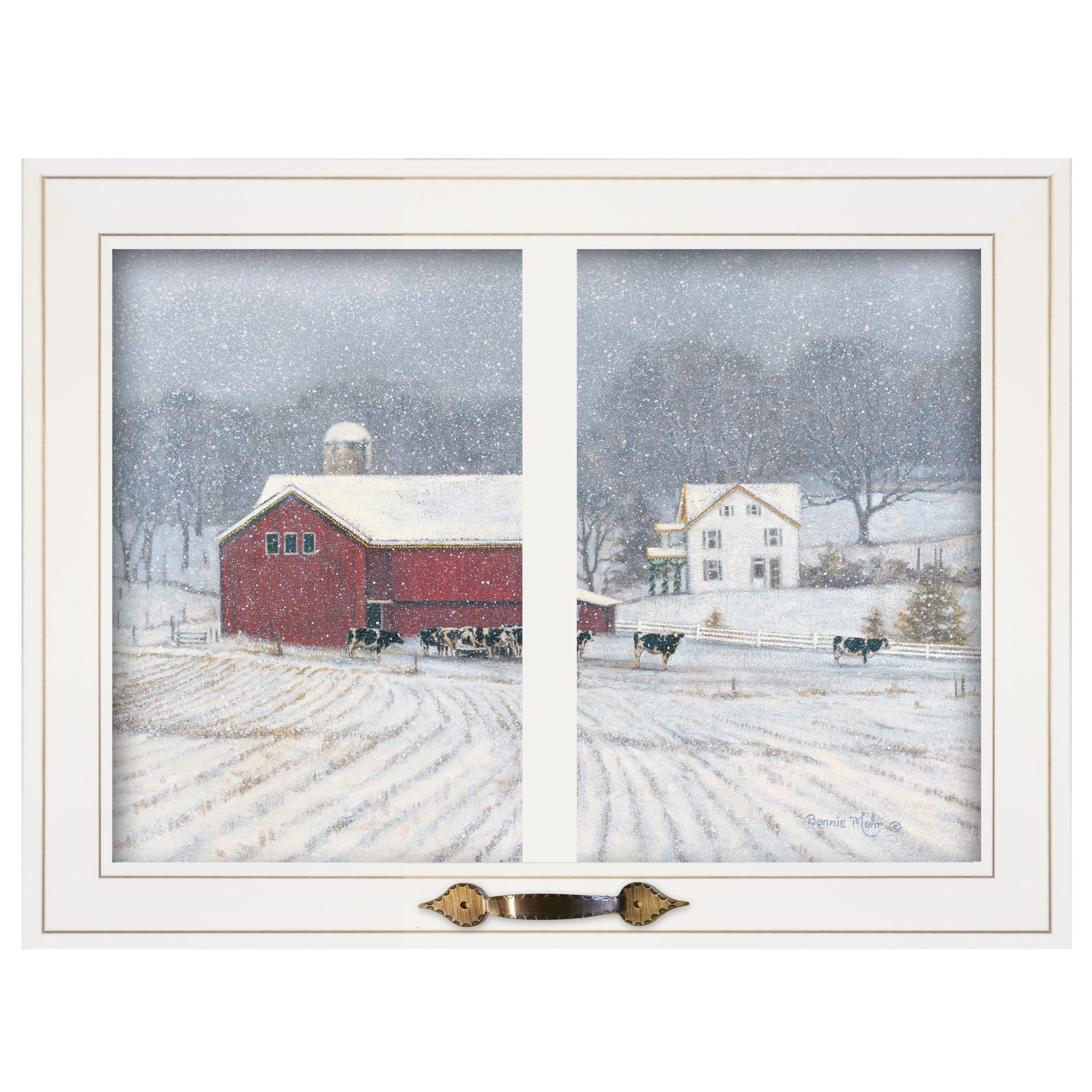 "The Home Place" by Bonnie Mohr, Ready to Hang Framed Print, White Window-Style Frame