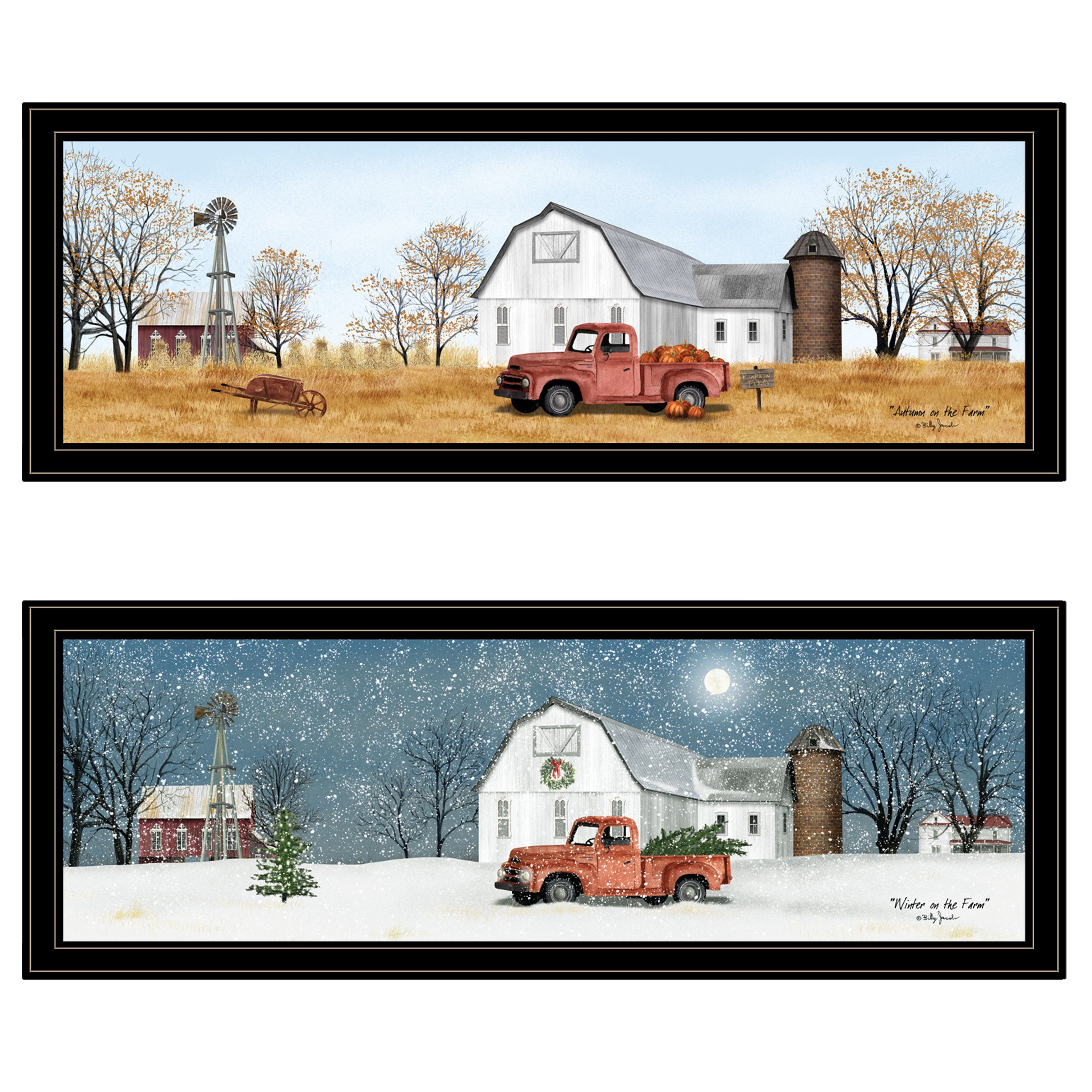 "Billy Jacobs Seasonal-Autumn/Winter" 2-Piece Vignette, Black Frame