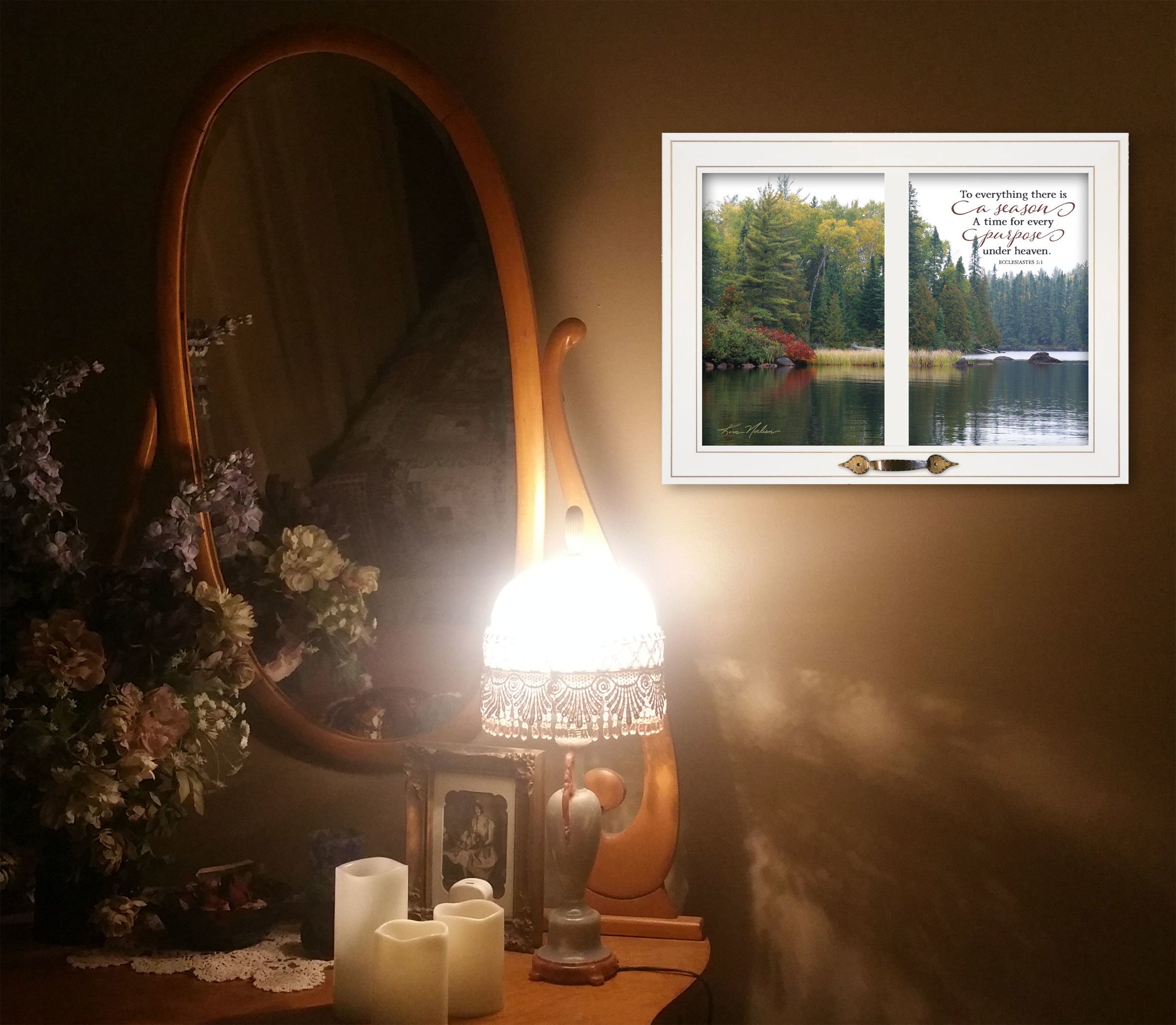 "To Everything There is a Season" by Kim Norlien, Ready to Hang Framed Print, White Window-Style Frame