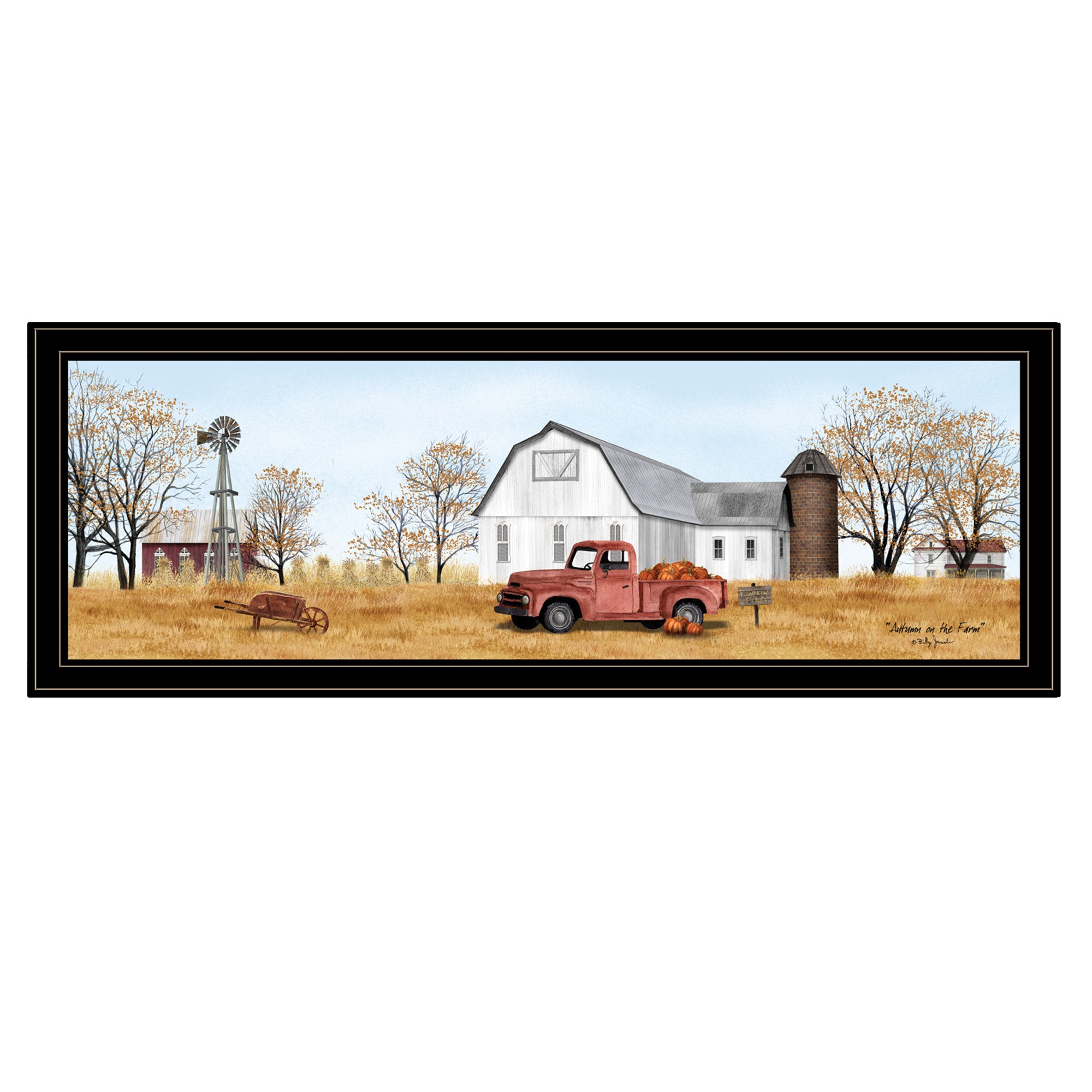 "Autumn on Farm" by Billy Jacobs, Ready to Hang Framed Print, Black Frame