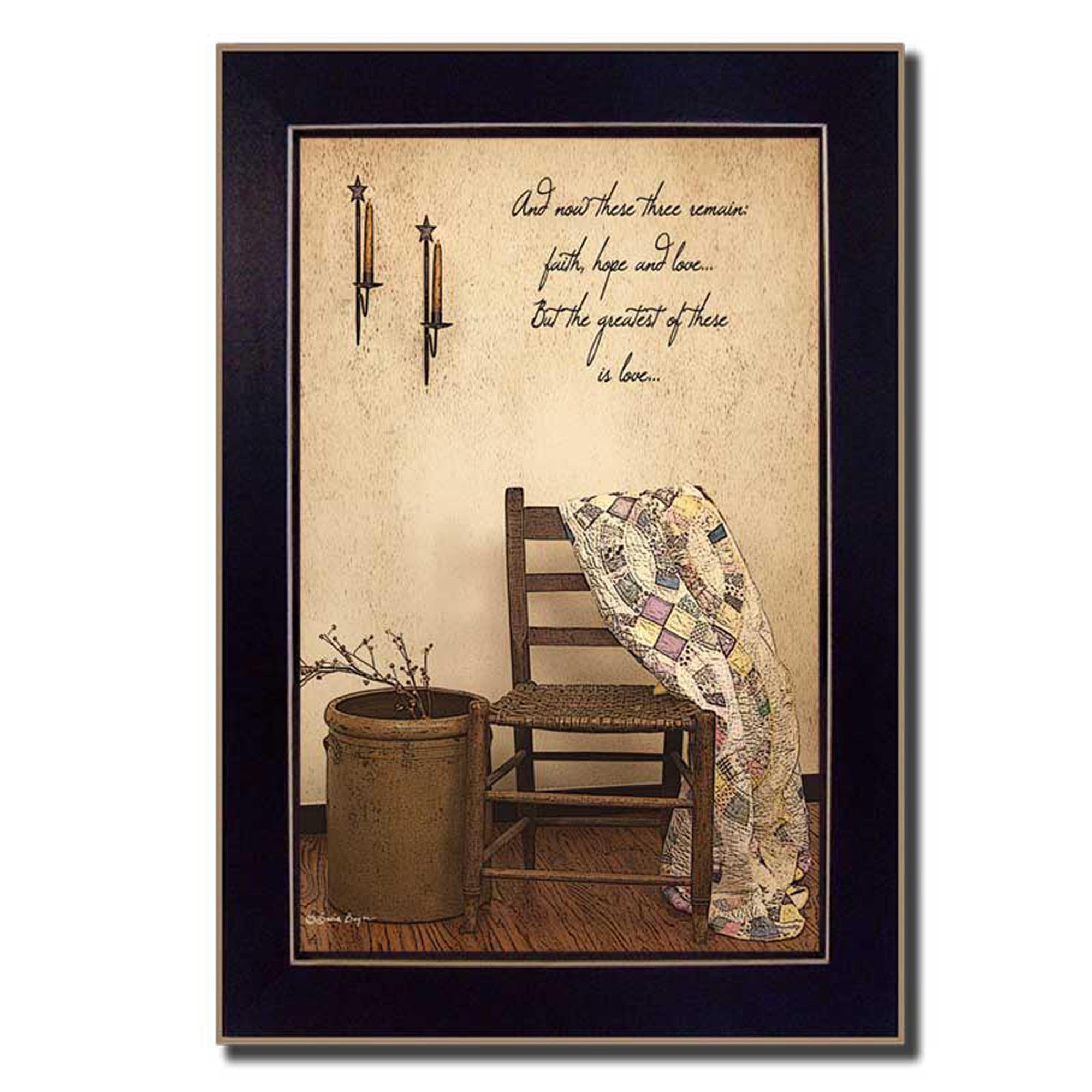 "These Three Remain" By Susan Boyer, Printed Wall Art, Ready To Hang Framed Poster, Black Frame