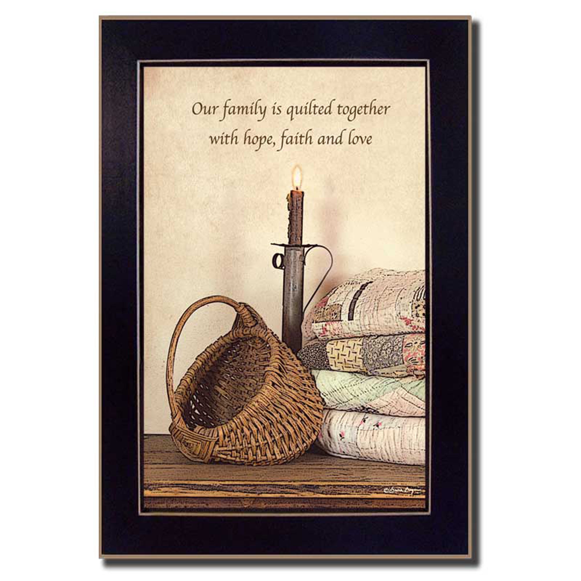 "Quilted Together" By Susan Boyer, Printed Wall Art, Ready To Hang Framed Poster, Black Frame