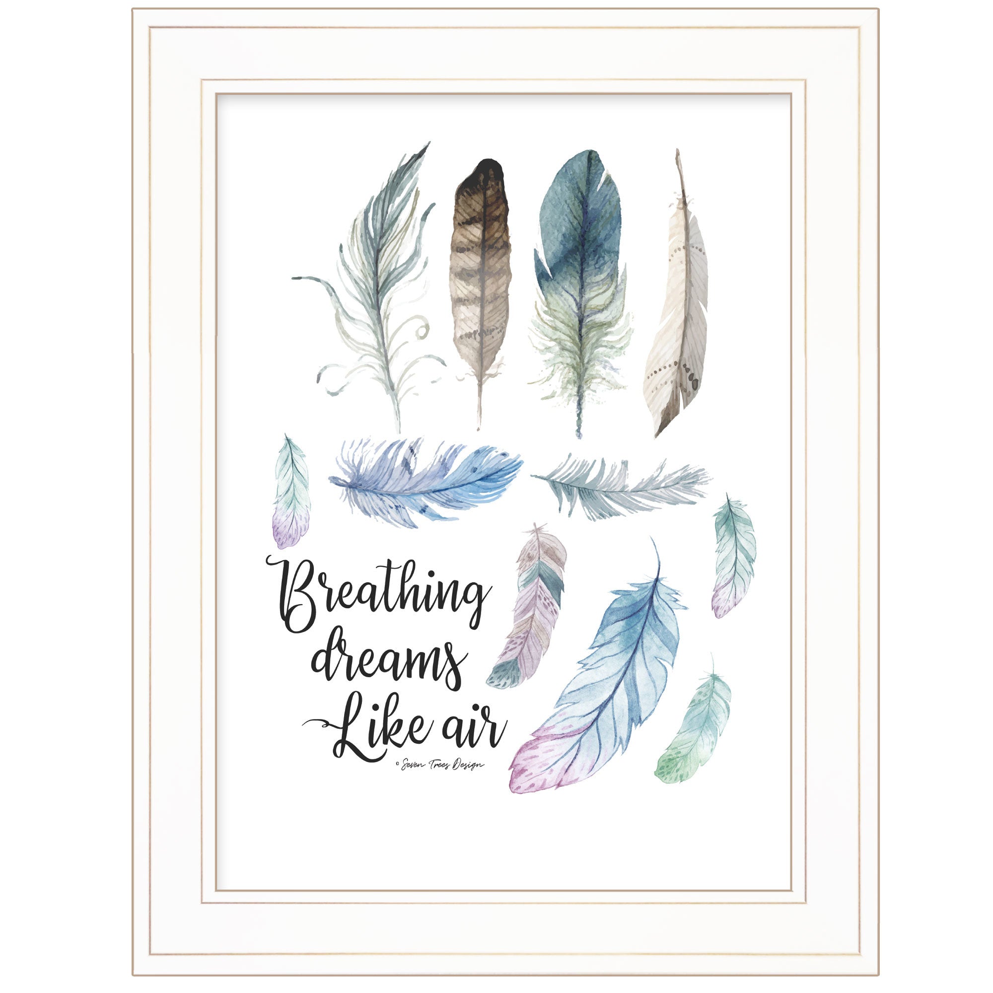 "Breathing Dreams Like Air" by Seven Trees Design, Ready to Hang Framed Print, White Frame