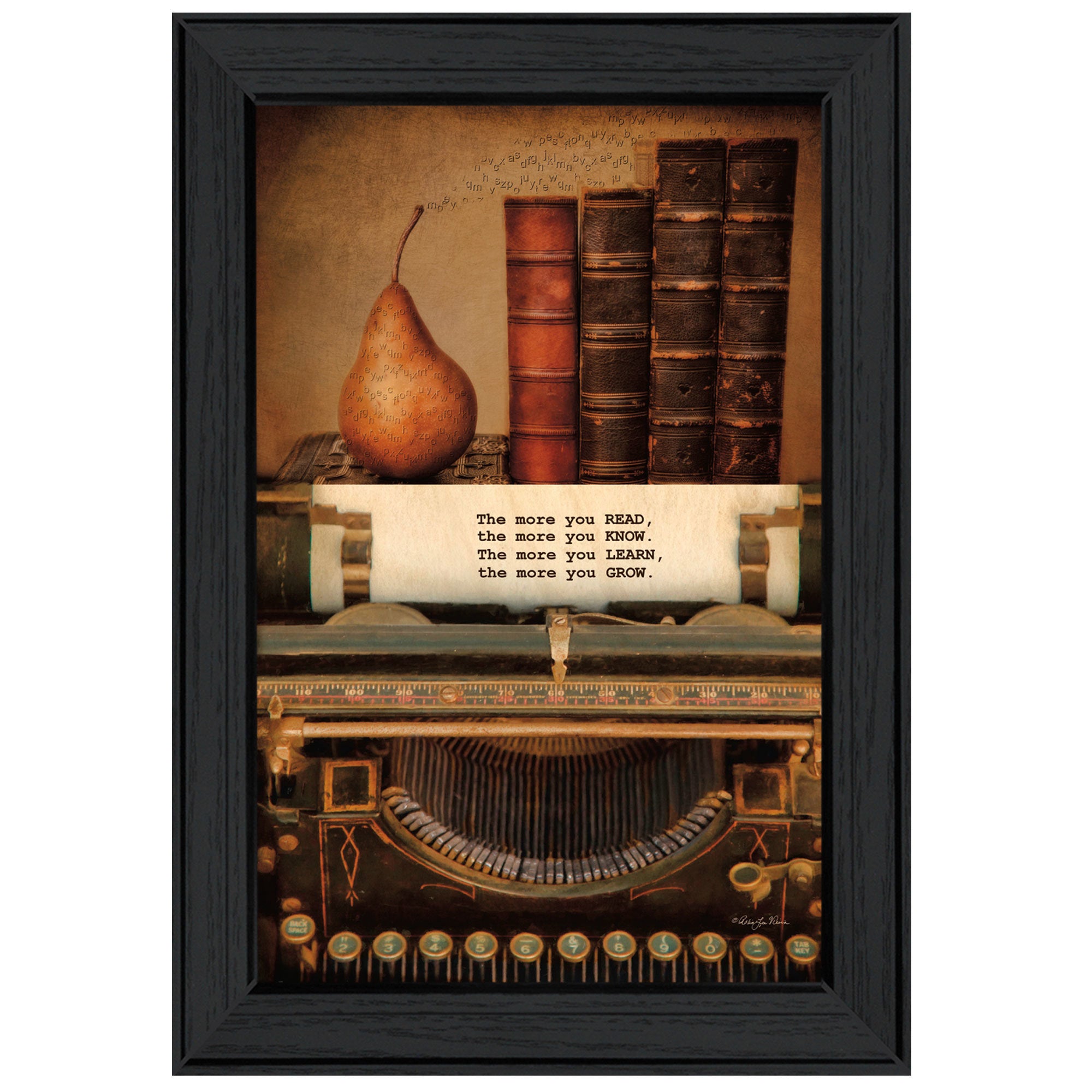 "Read, Know, Learn, Grow" by Robin-Lee Vieira, Ready to Hang Framed Print, Black Frame