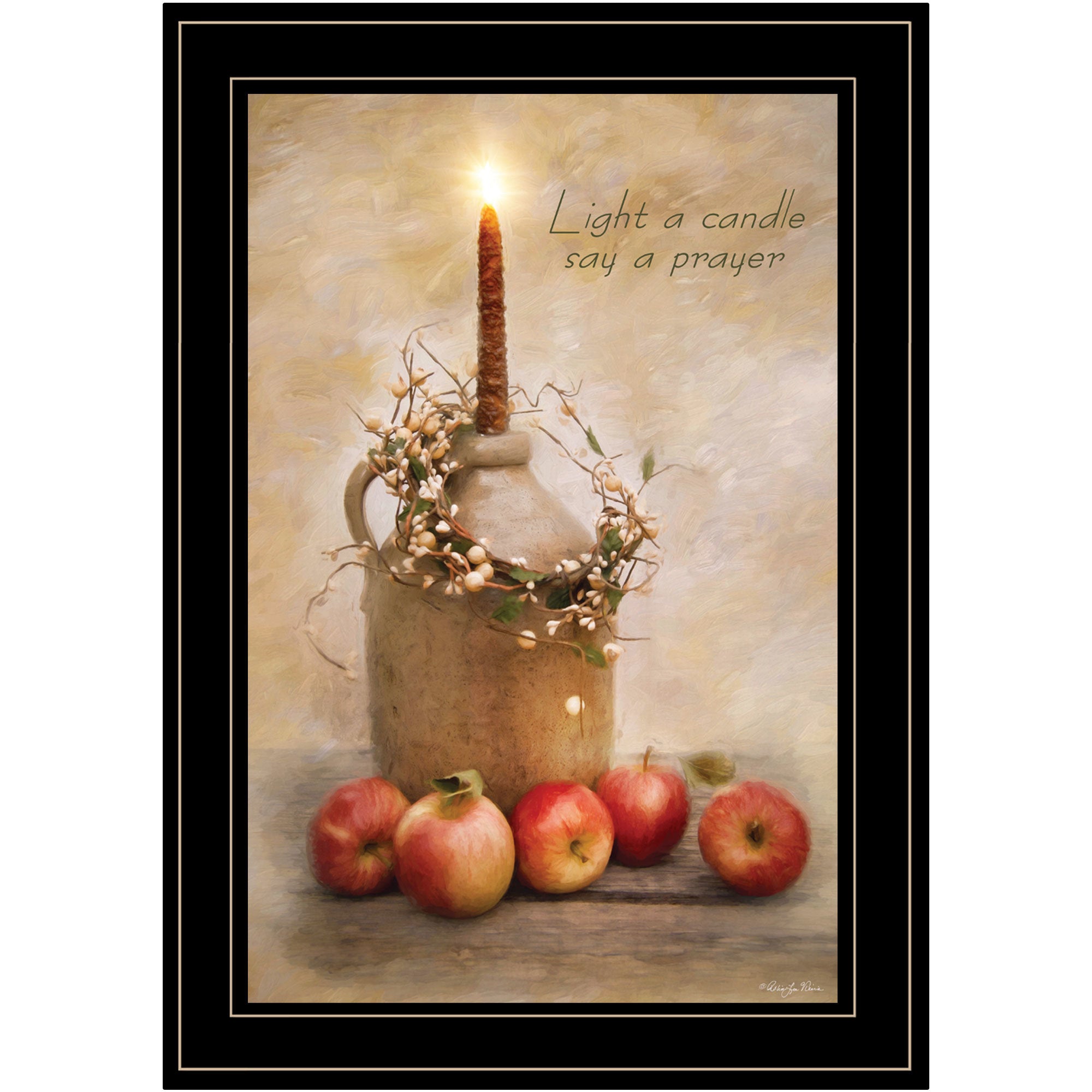"Say A Prayer" by Robin-Lee Vieira, Ready to Hang Framed Print, Black Frame