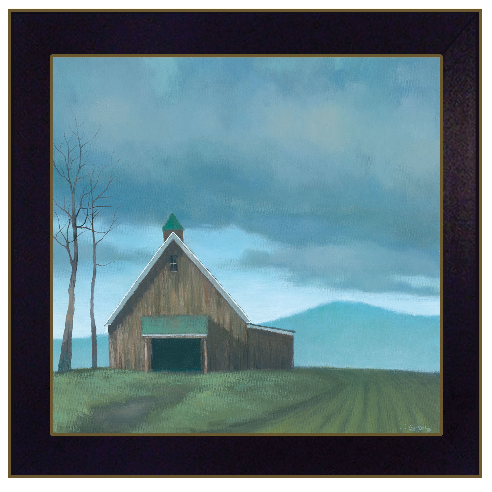 "Lonesome Barn" by Tim Gagnon, Ready to Hang Framed Print, Black Frame