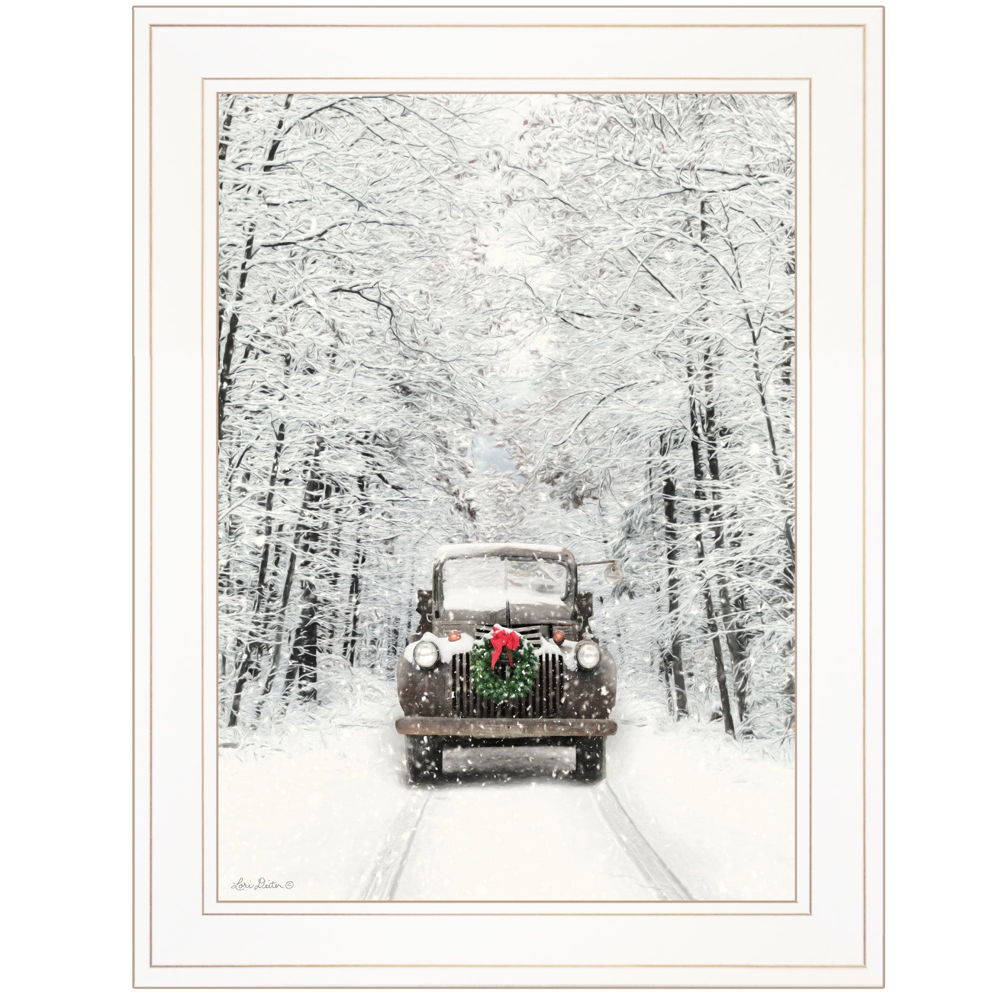 "Antique Christmas" by Lori Deiter, Ready to Hang Framed Print, White Frame