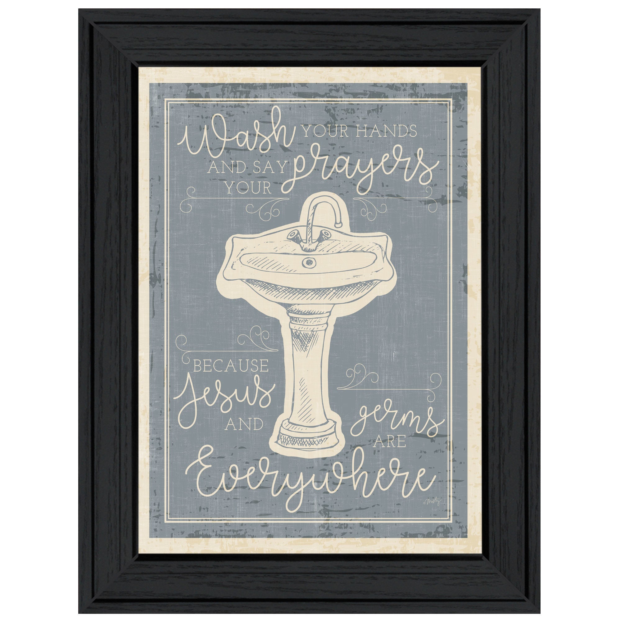 "Wash Your Hands" by Misty Michelle, Ready to Hang Framed Print, Black Frame