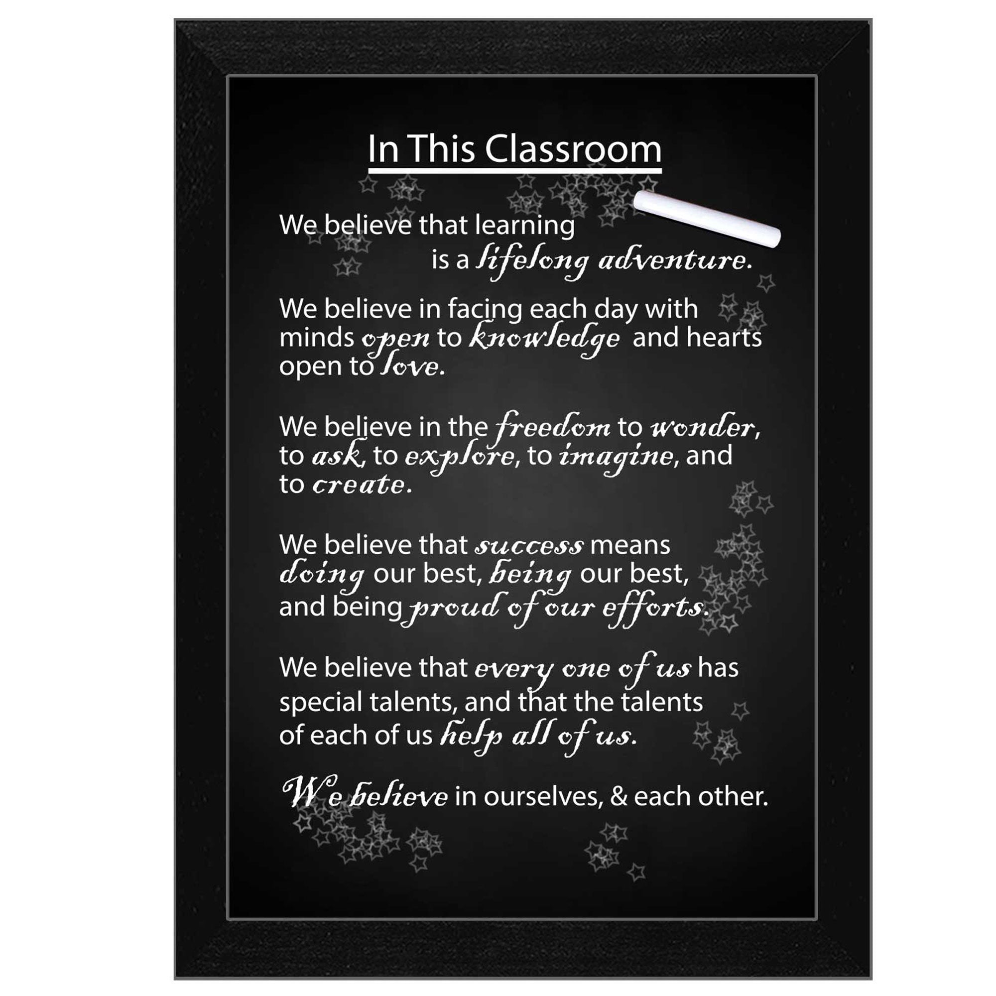 "In the Classroom" By Trendy Decor4U, Printed Wall Art, Ready To Hang Framed Poster, Black Frame