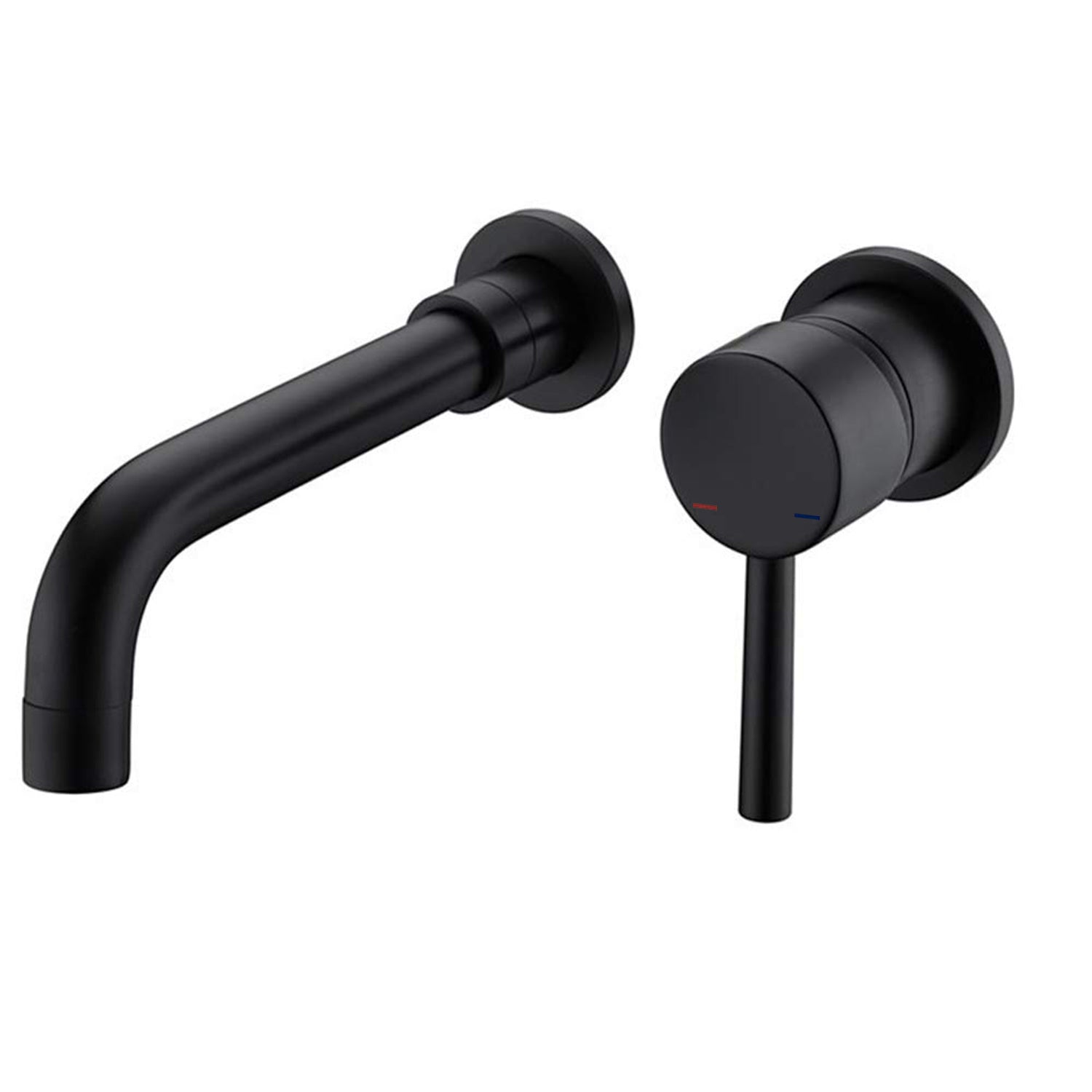 Matte Black Wall Mount Single Handle Bathroom Sink Faucet