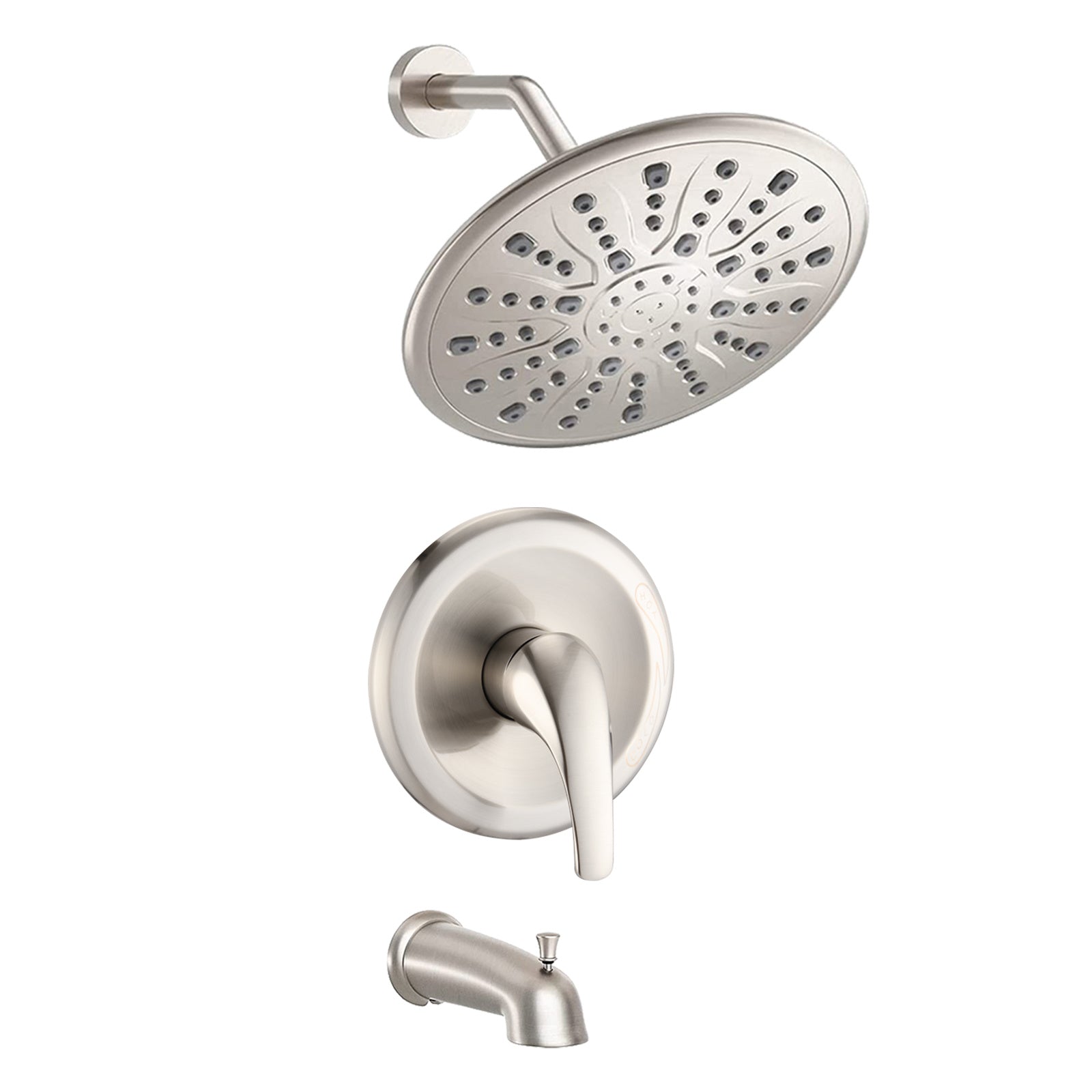 Single Handle Rain Showerhead with Handheld Shower Combo Set with Tub Spout (Valve Included)