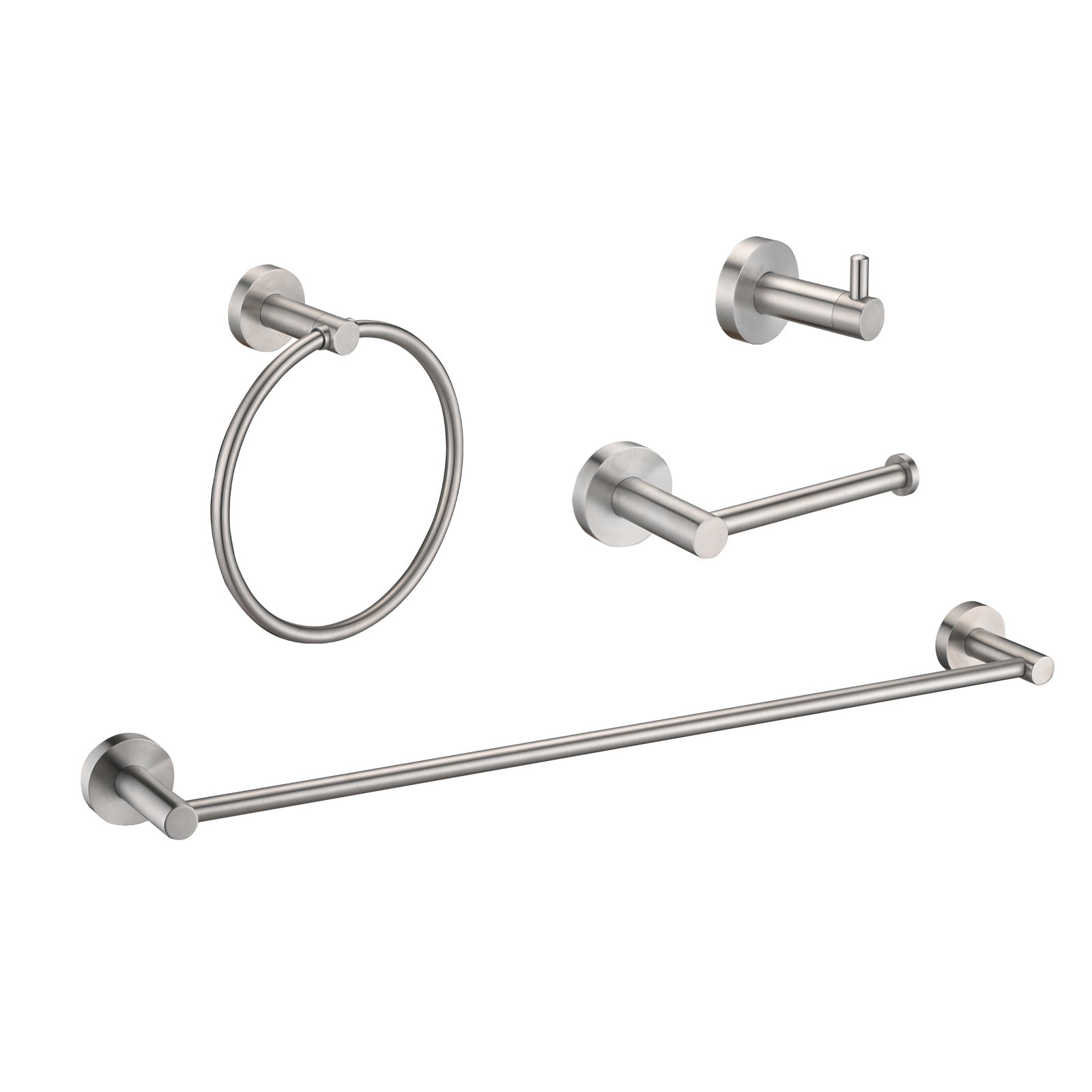 Brushed Nickel Bathroom Hardware Accessories 4 Pieces Set