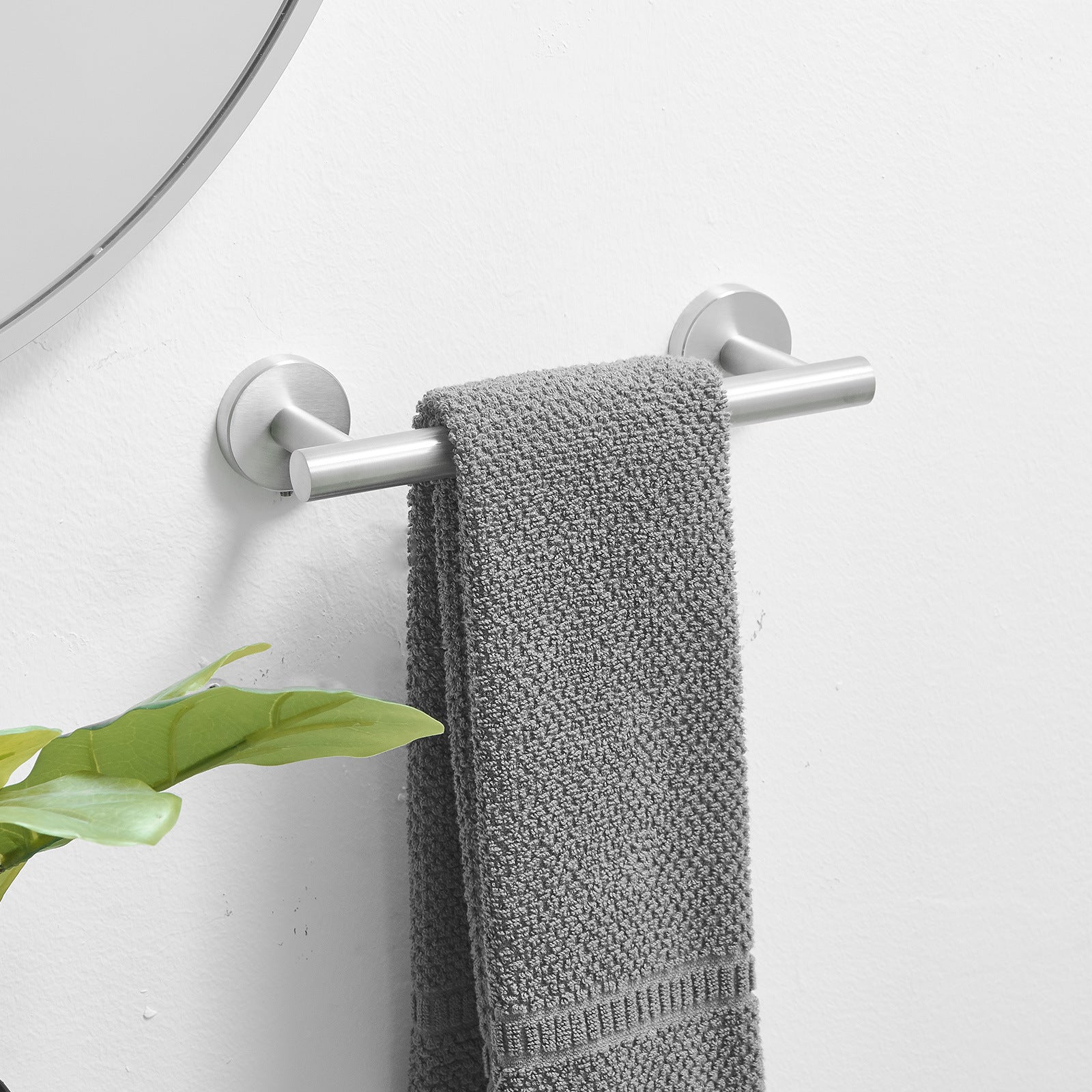 Single Post Wall Mounted Towel Bar Toilet Paper Holder in Brushed Nickel