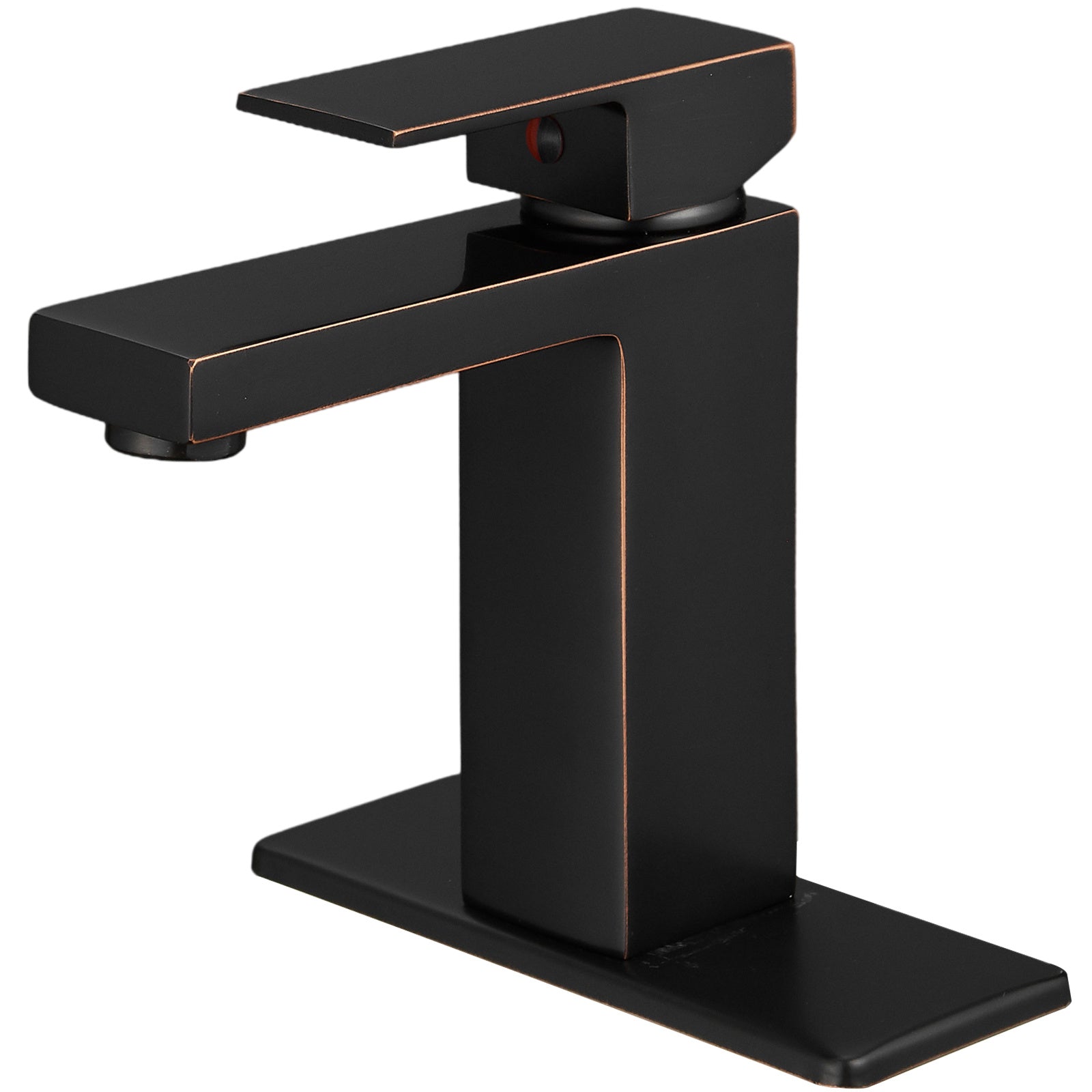 Single Hole Single-Handle Low-Arc Bathroom Faucet With Supply Line in Oil Rubbed Bronze