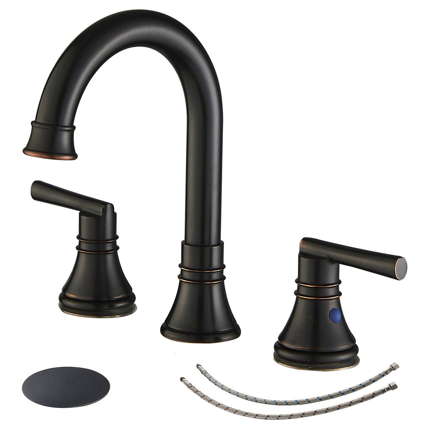 J-Spout 8 in. Widespread 2-Handle Bathroom Sink Faucet in Oil Rubbed Bronze