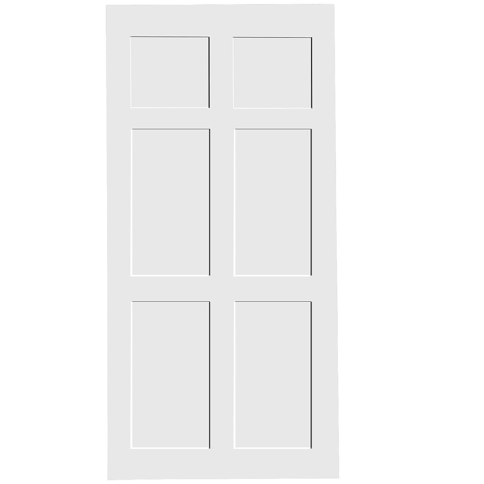 CRAZY ELF 36" x 80" Six Panel Real Primed Door Slab, DIY Panel Door, Modern Interior Barn Door, Water-proof, Anti-deformation, Pre-Drilled Ready to Assemble, Suitable for Pre-hung Door and Barn Door