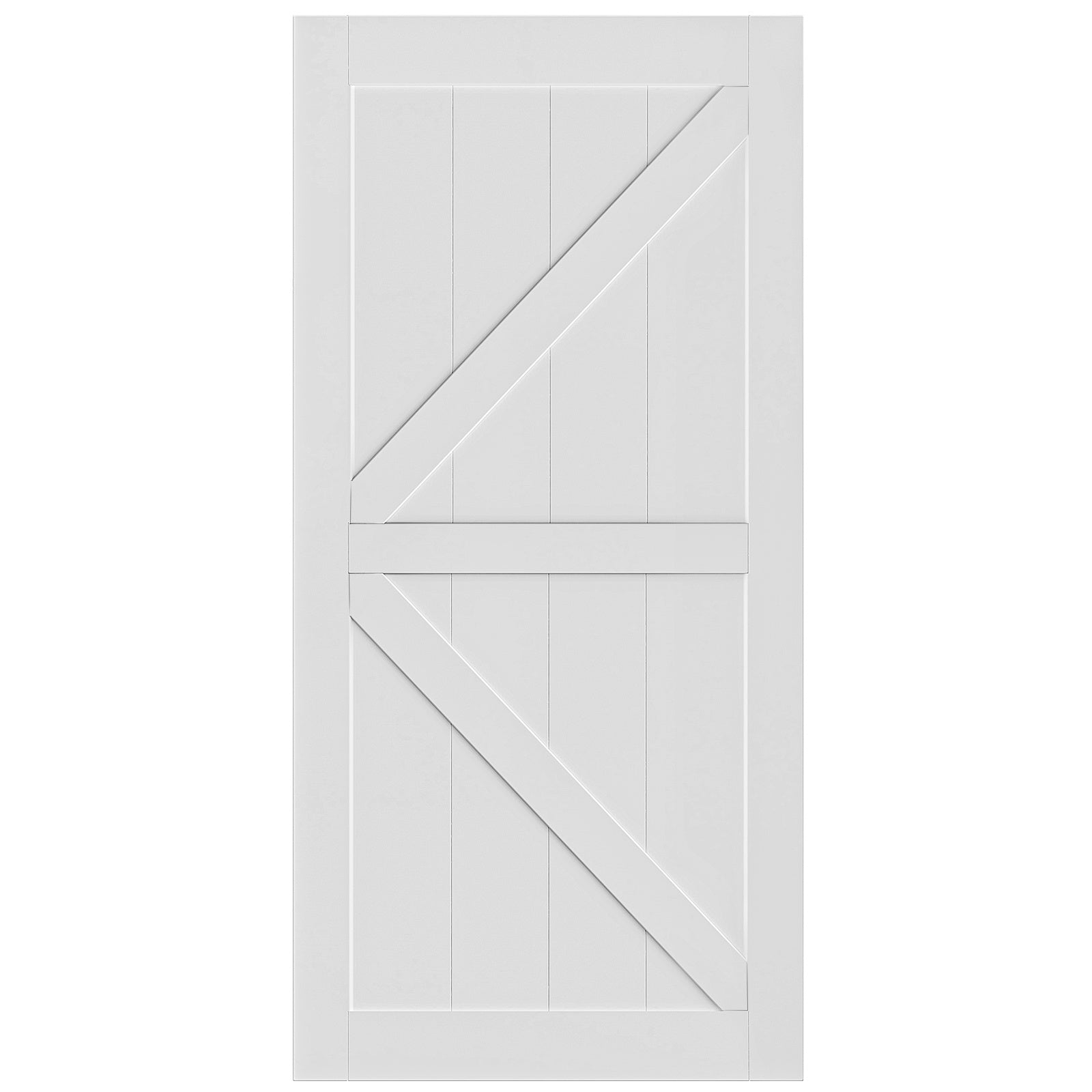 CRAZY ELF 36" x 84" "K" Style Real Primed Door Slab, DIY Panel Door, Modern Interior Barn Door, Moisture-proof, Anti-deformation, Pre-Drilled Ready to Assemble, Suitable for Pre-hung and Barn Door