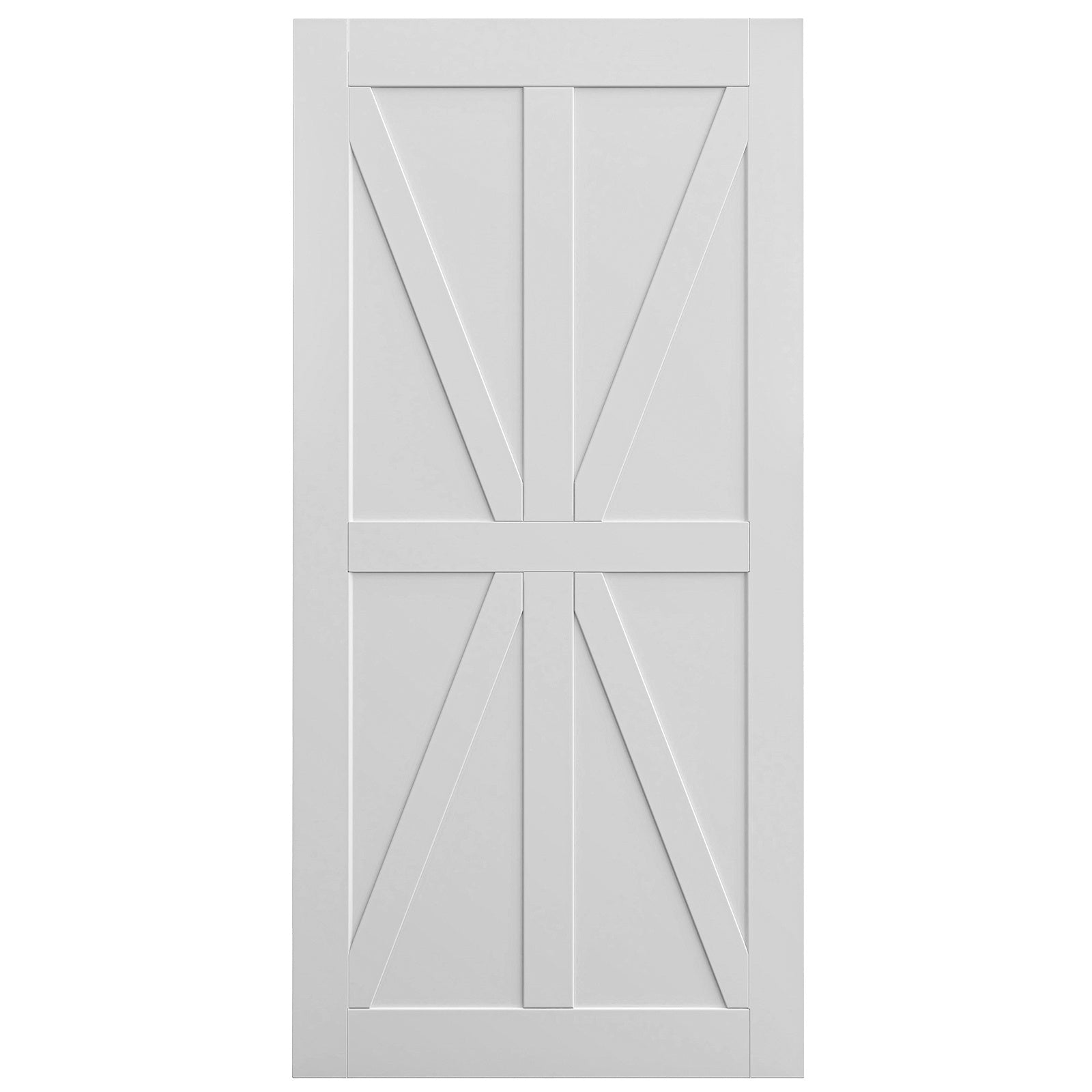 CRAZY ELF 36" x 80" Star Style Real Primed Door Slab, DIY Panel Door, Modern Interior Barn Door, Moisture-proof, Anti-deformation, Pre-Drilled Ready to Assemble, Suitable for Pre-hung and Barn Door