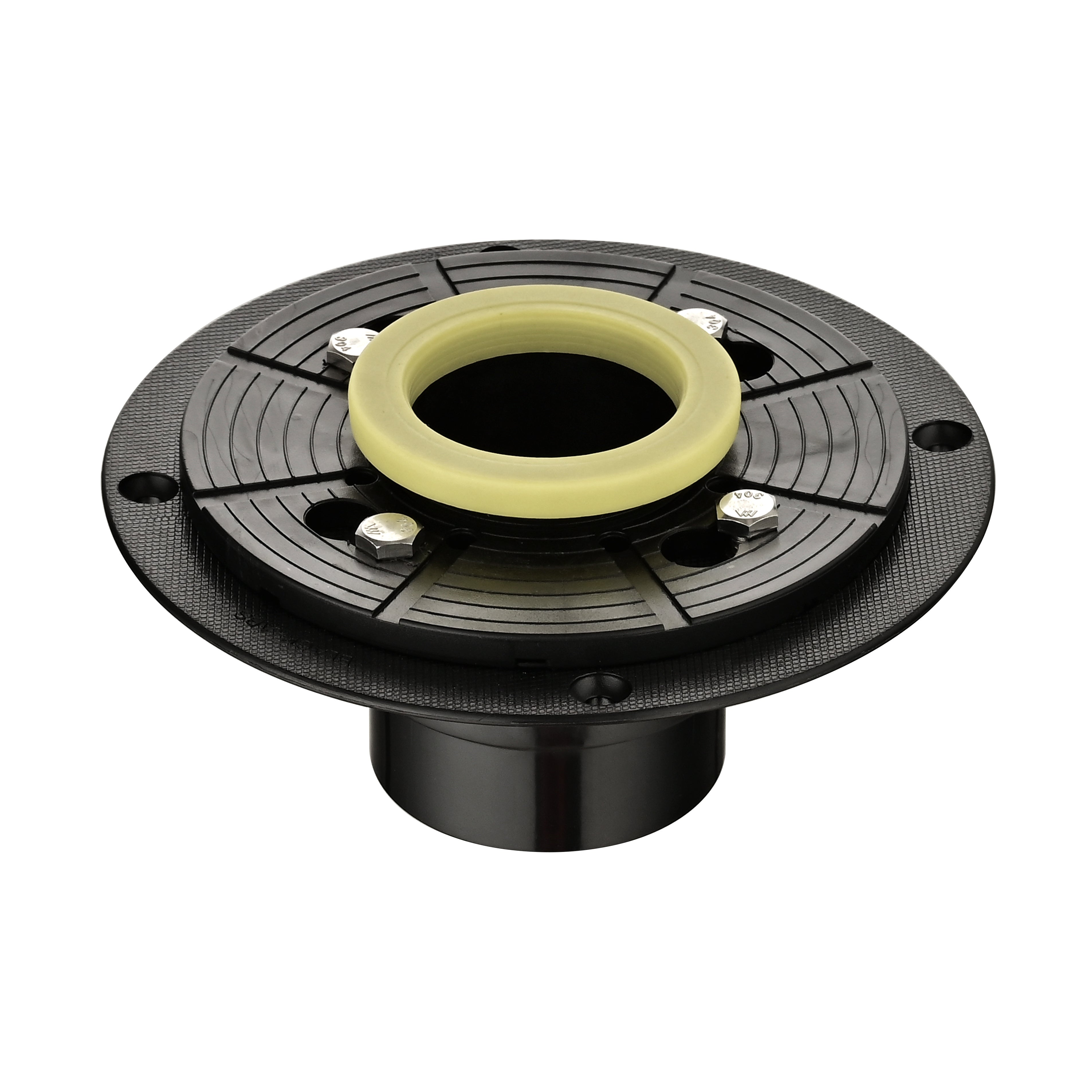 Shower Drain Base with Adjustable Ring + Rubber Coupler for Linear Shower Drain Installation