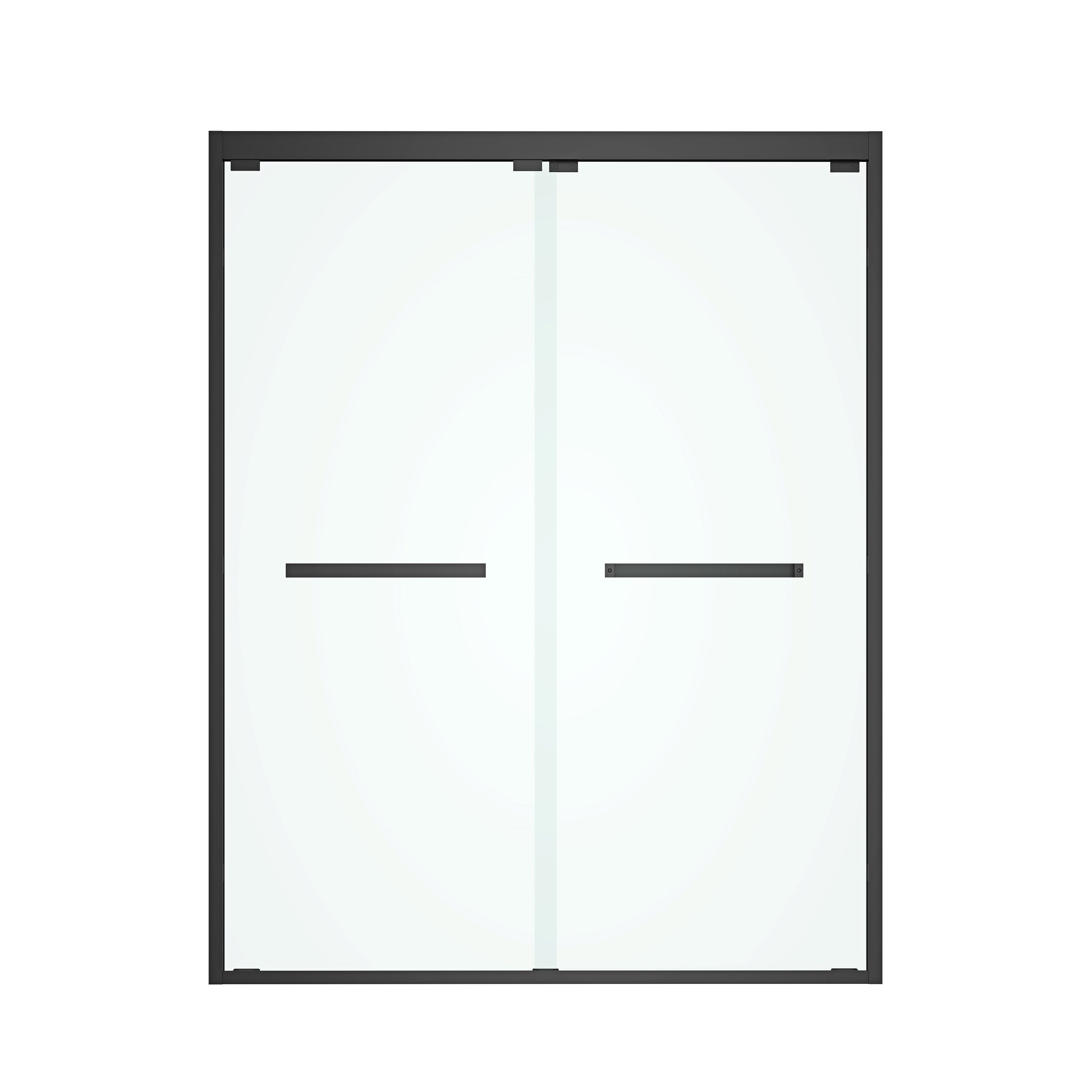 60 in. W x 76 in. HSliding Framed Shower Door in Black Finish with Clear Glass