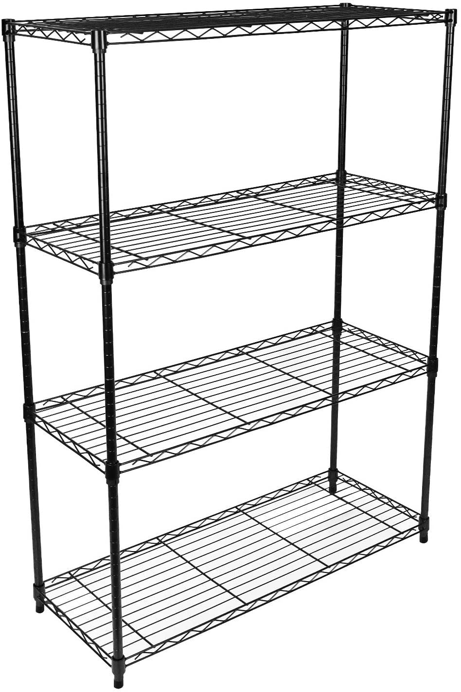 Simple Deluxe 4-Tier Heavy Duty Storage Shelving Unit ,Black,36Lx14Wx54H inch, 1 Pack