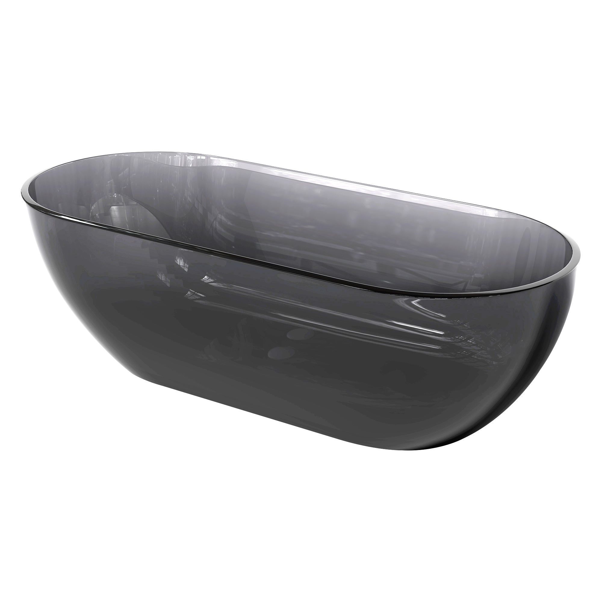 69 inch Transparent grey solid surface bathtub for bathroom